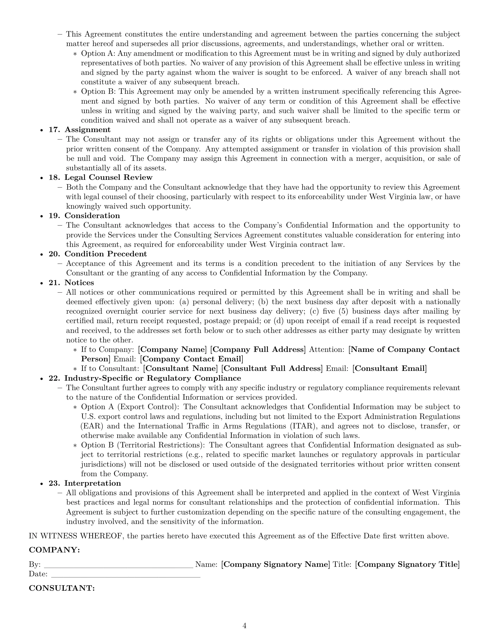 Preview page 4 of Pro West Virginia consultant nda template