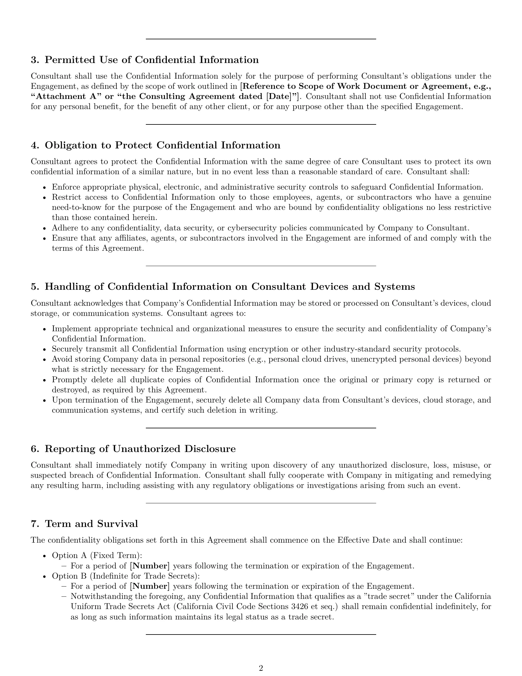 Preview page 2 of Pro California consultant nda template