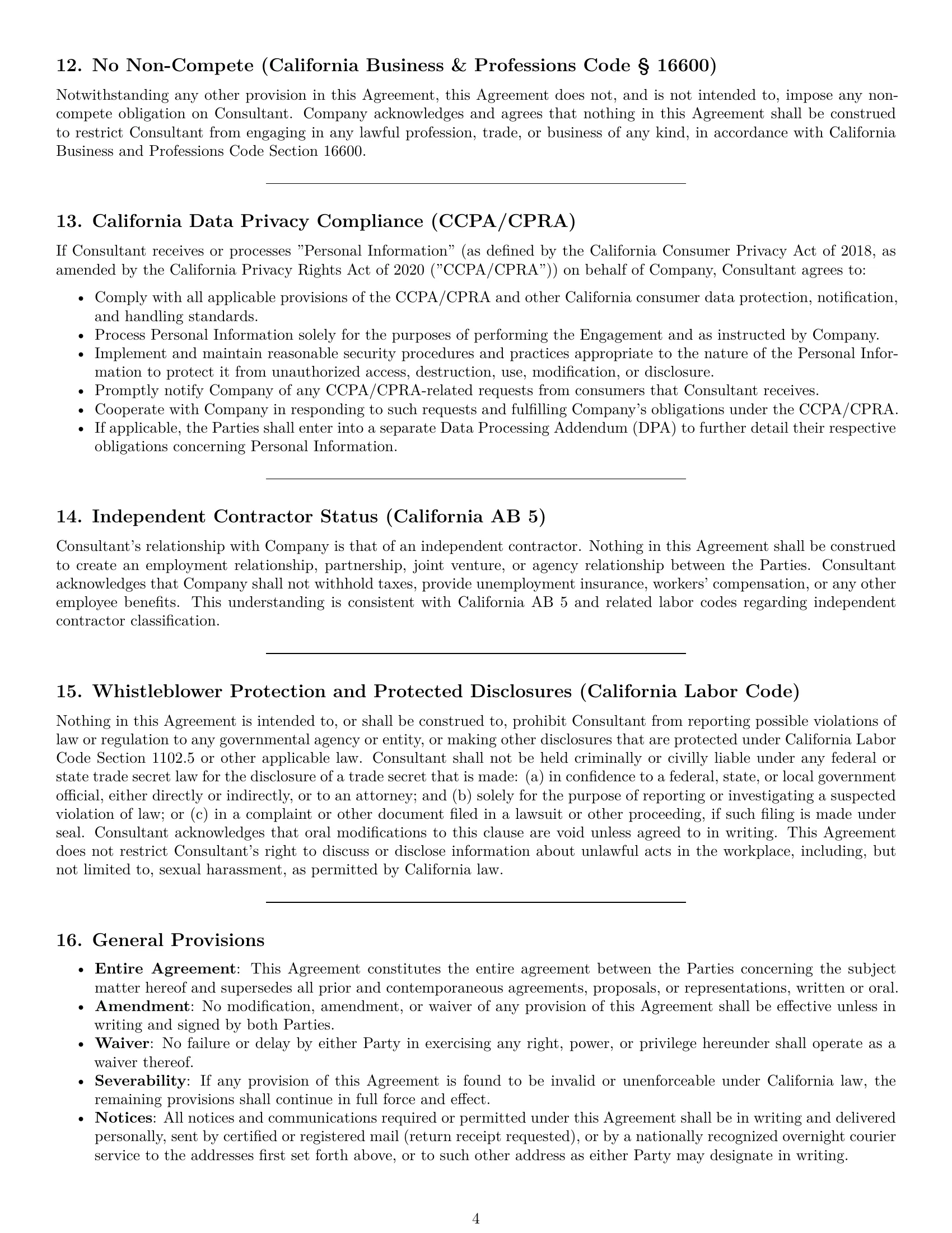 Preview page 4 of Pro California consultant nda template