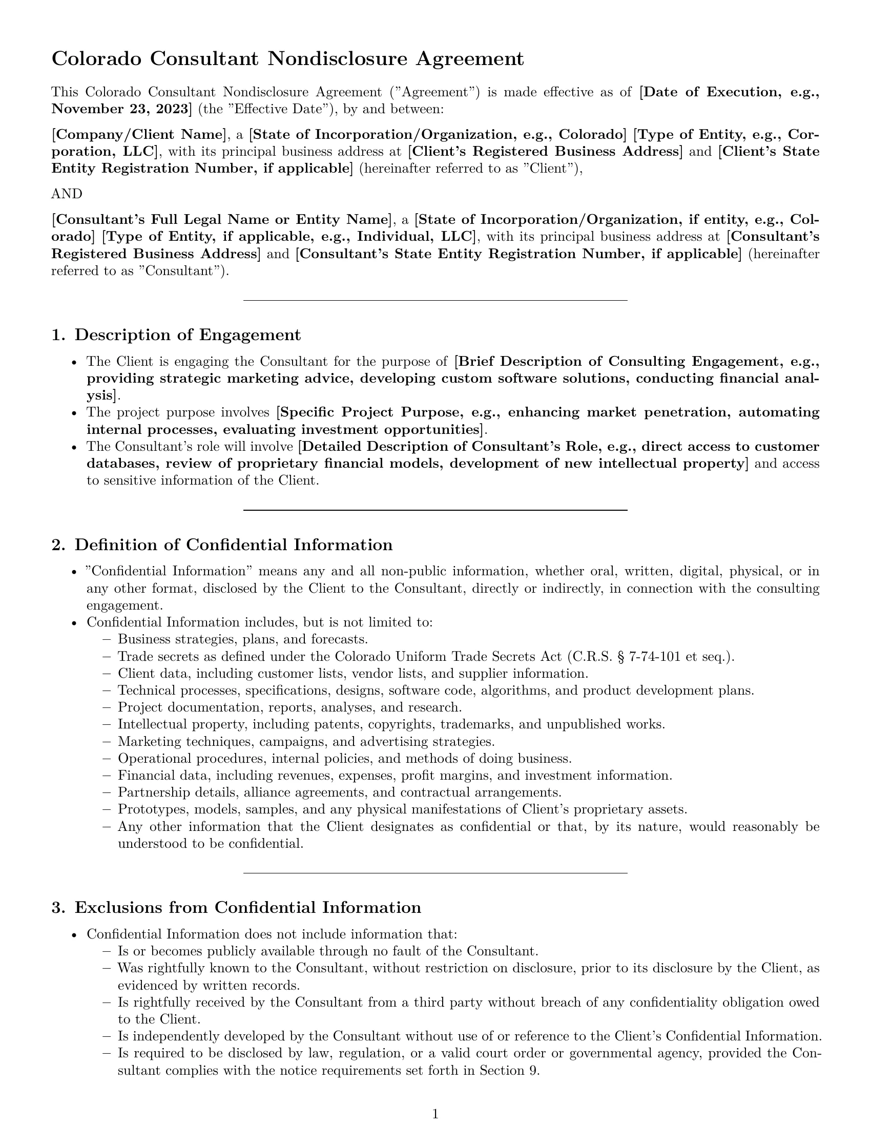 Preview page 1 of Pro Colorado consultant nda template