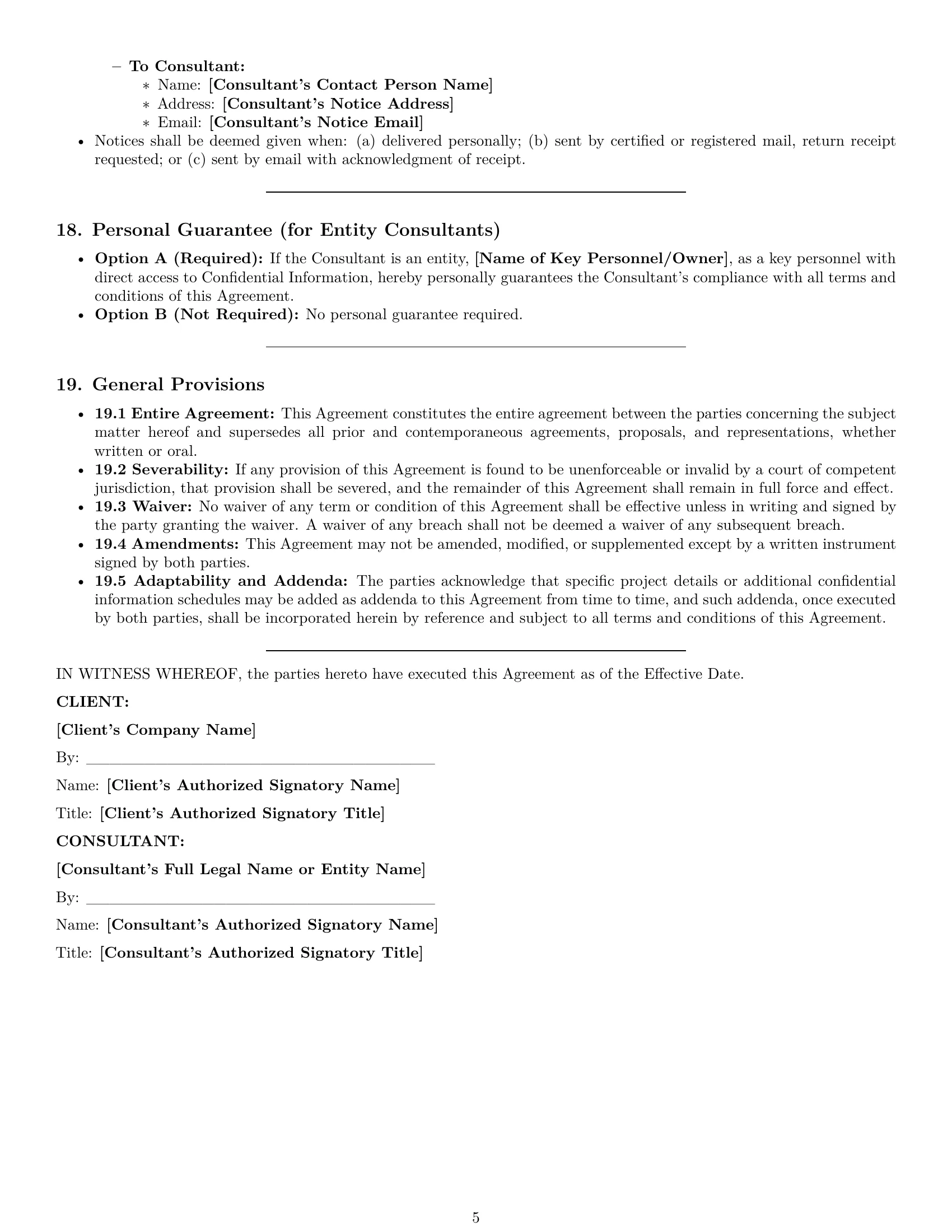 Preview page 5 of Pro Colorado consultant nda template