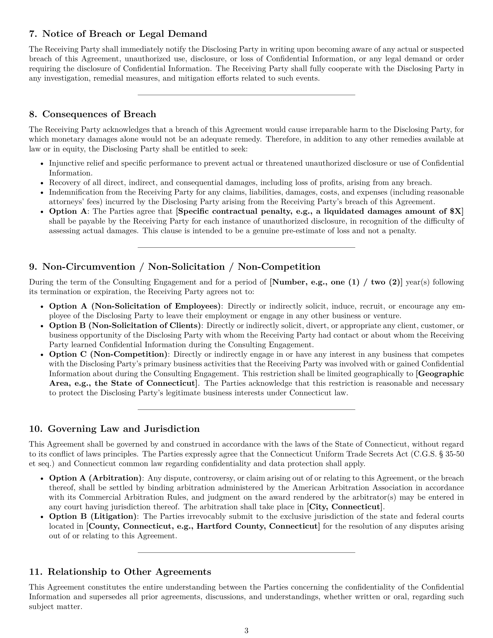 Preview page 3 of Pro Connecticut consultant nda template