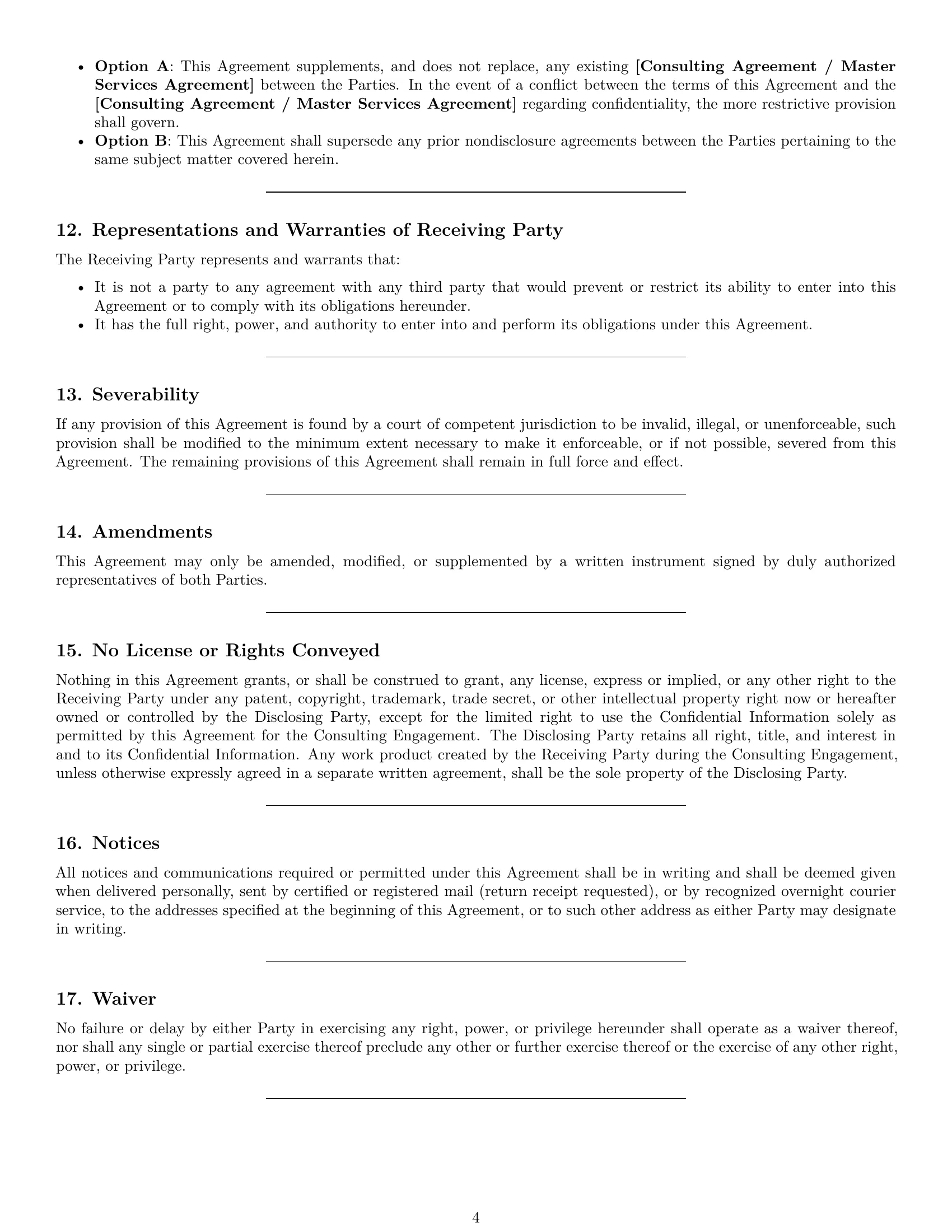 Preview page 4 of Pro Connecticut consultant nda template
