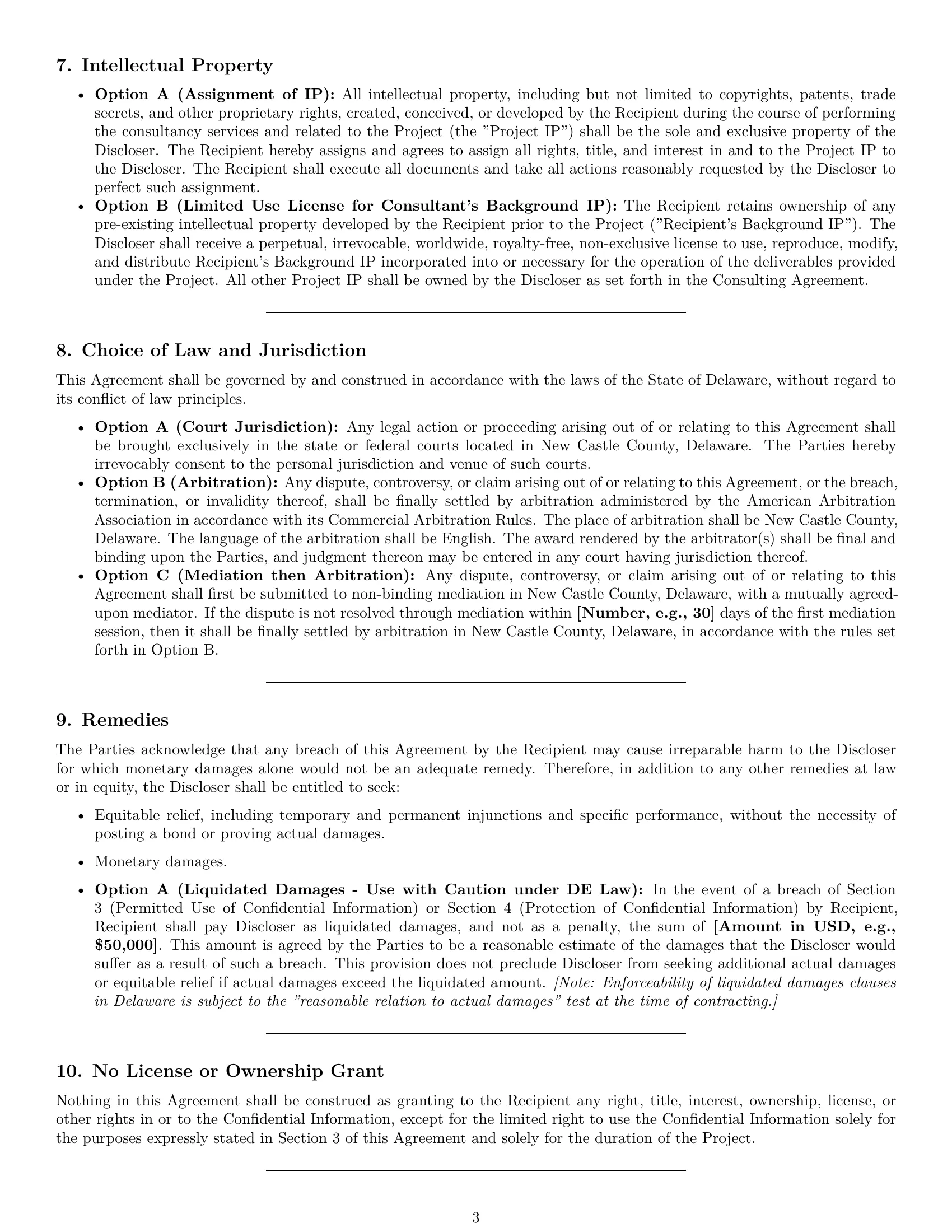Preview page 3 of Pro Delaware consultant nda template