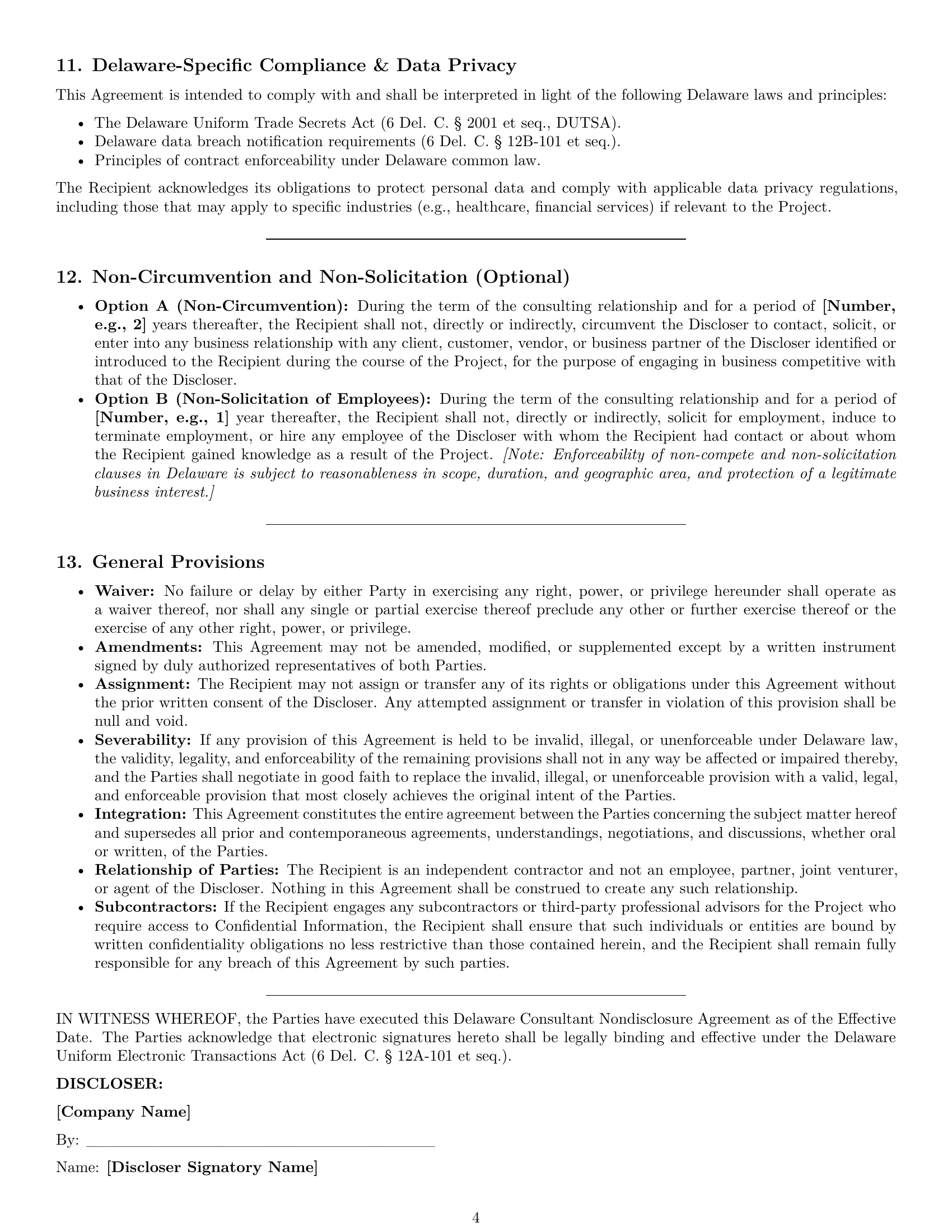 Preview page 4 of Pro Delaware consultant nda template