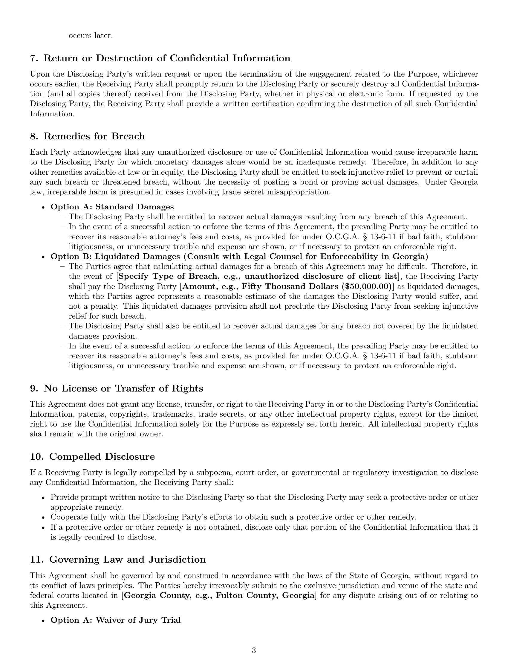 Preview page 3 of Pro Georgia mutual nda template