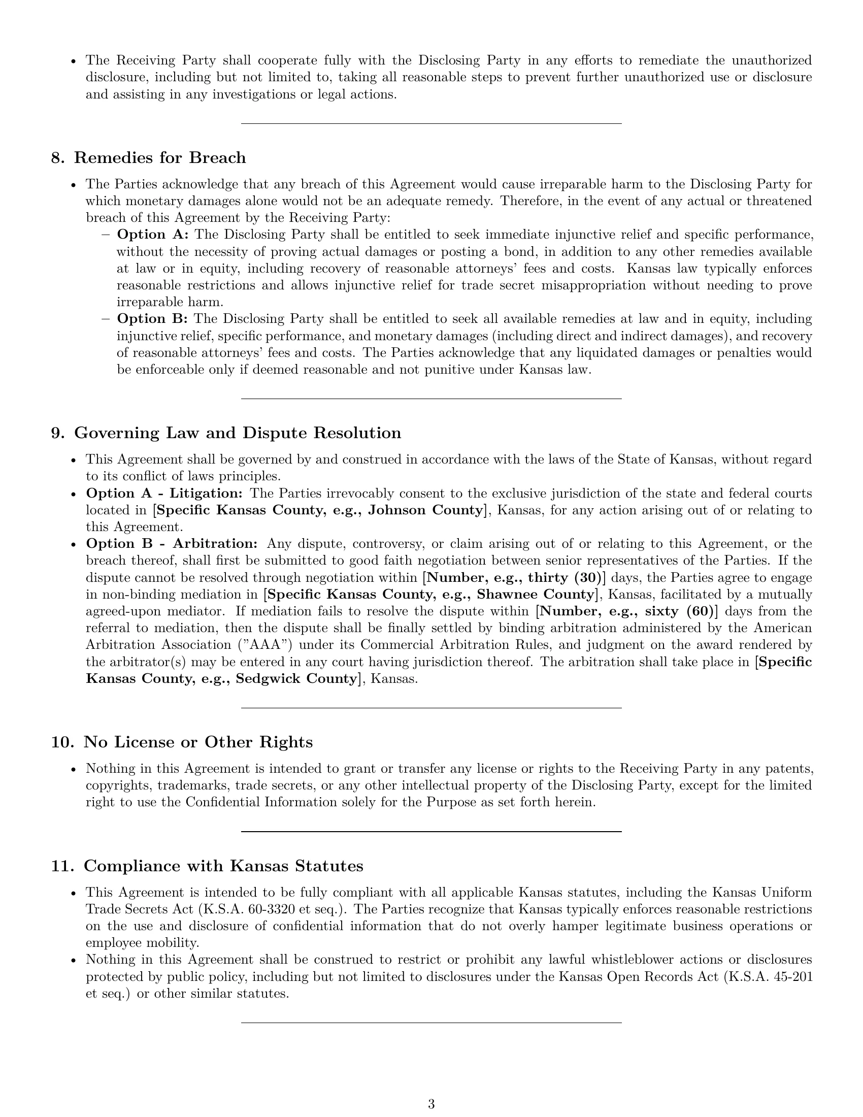 Preview page 3 of Pro Kansas mutual nda template