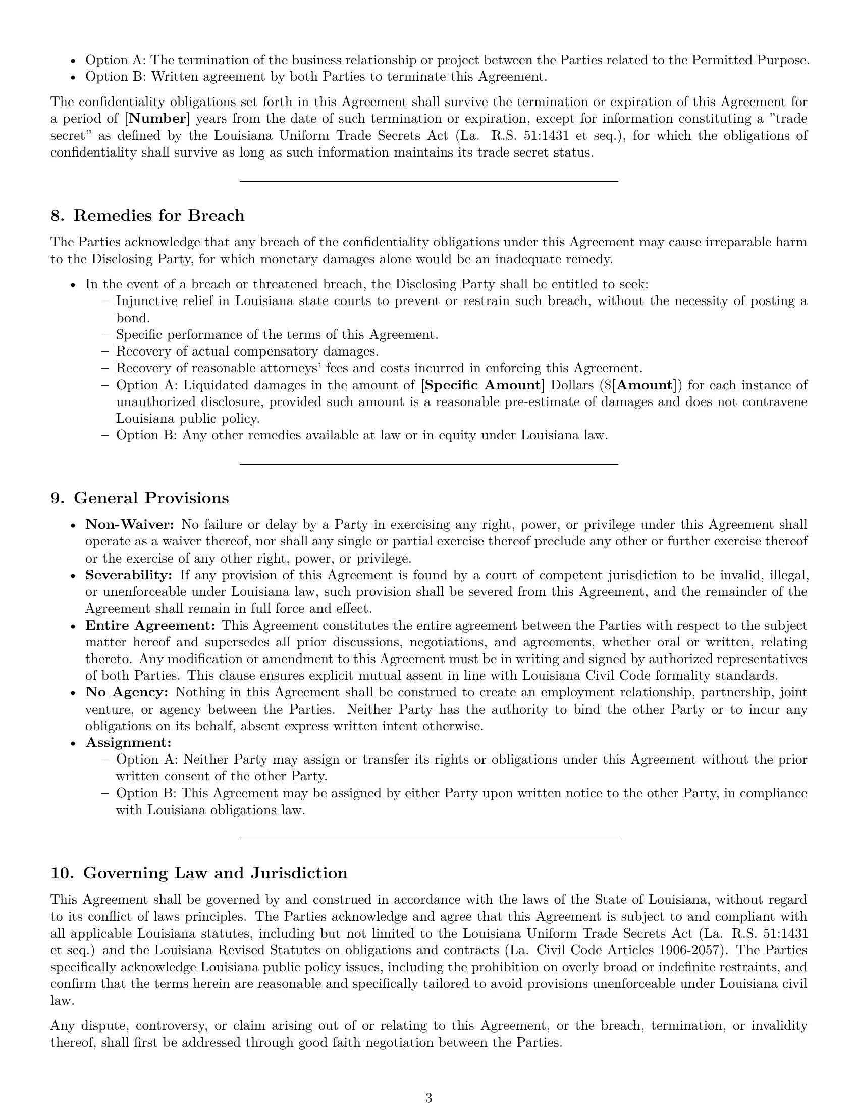 Preview page 3 of Pro Louisiana mutual nda template