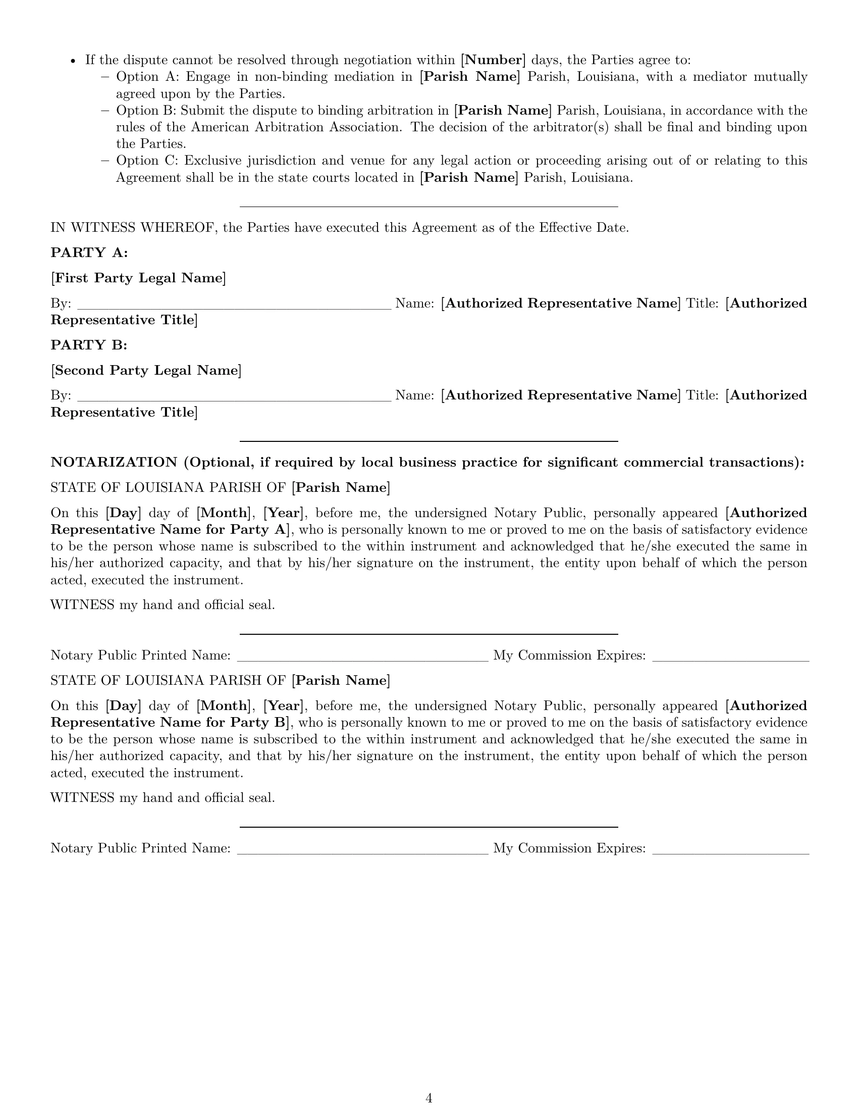 Preview page 4 of Pro Louisiana mutual nda template