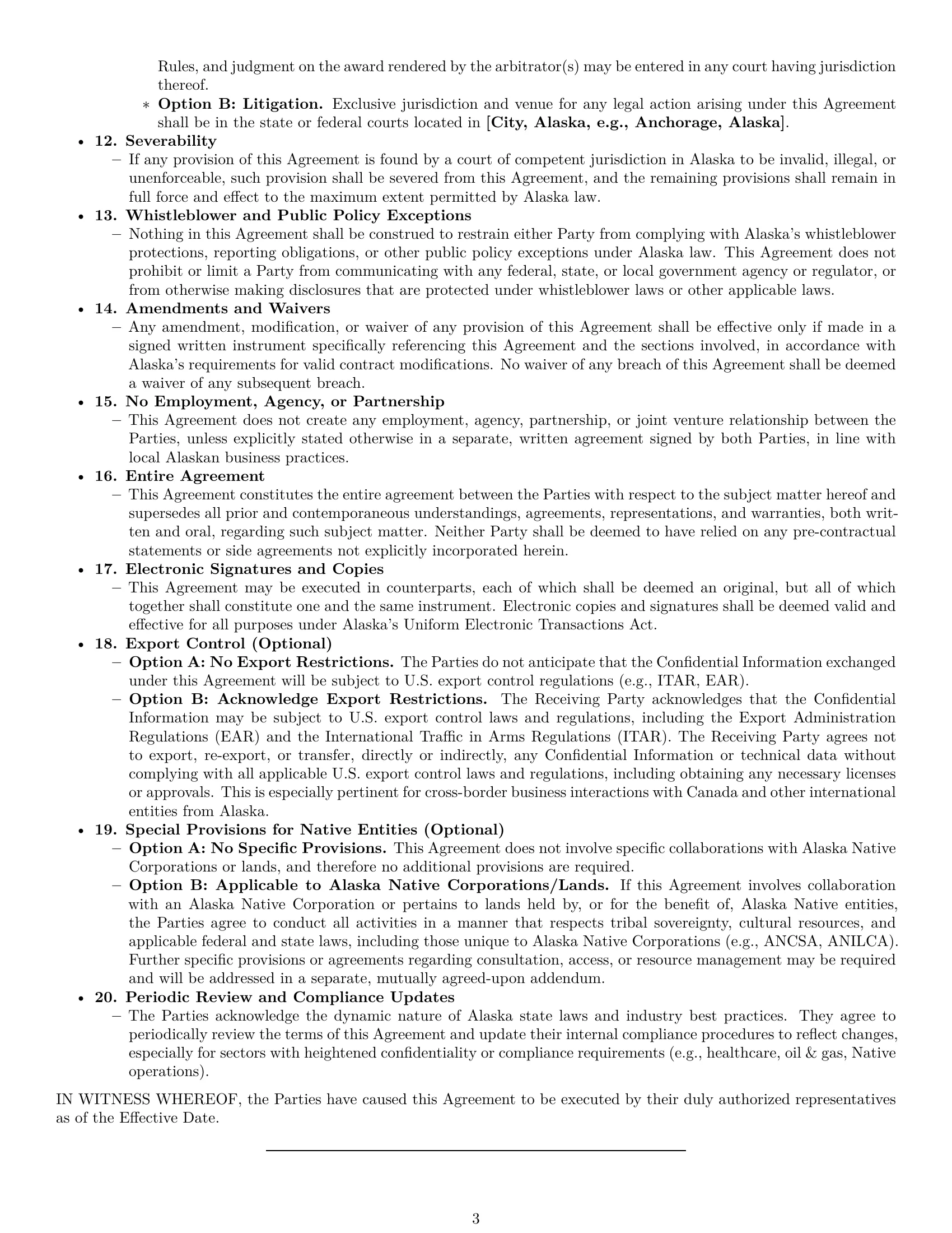 Preview page 3 of Pro Alaska mutual nda template
