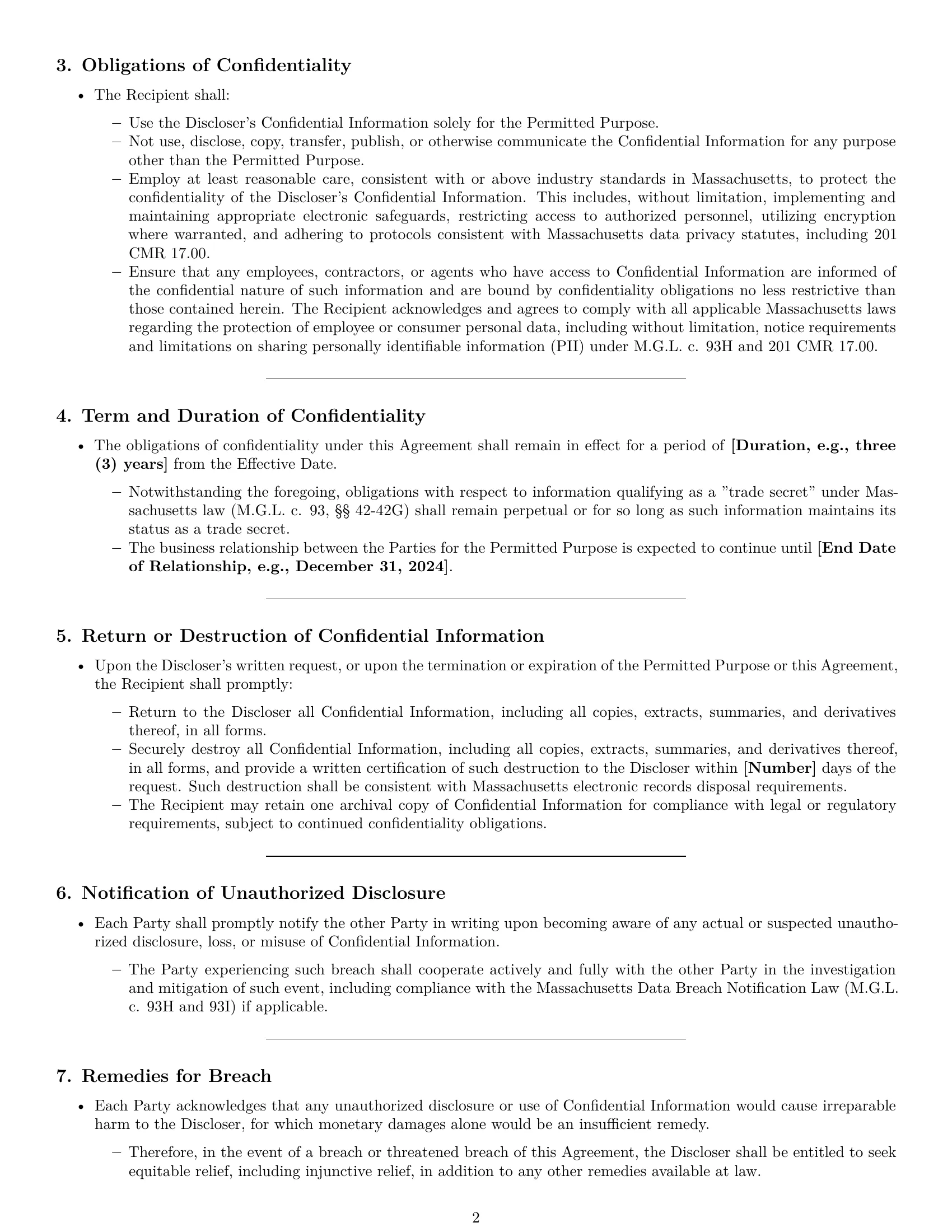 Preview page 2 of Pro Massachusetts mutual nda template