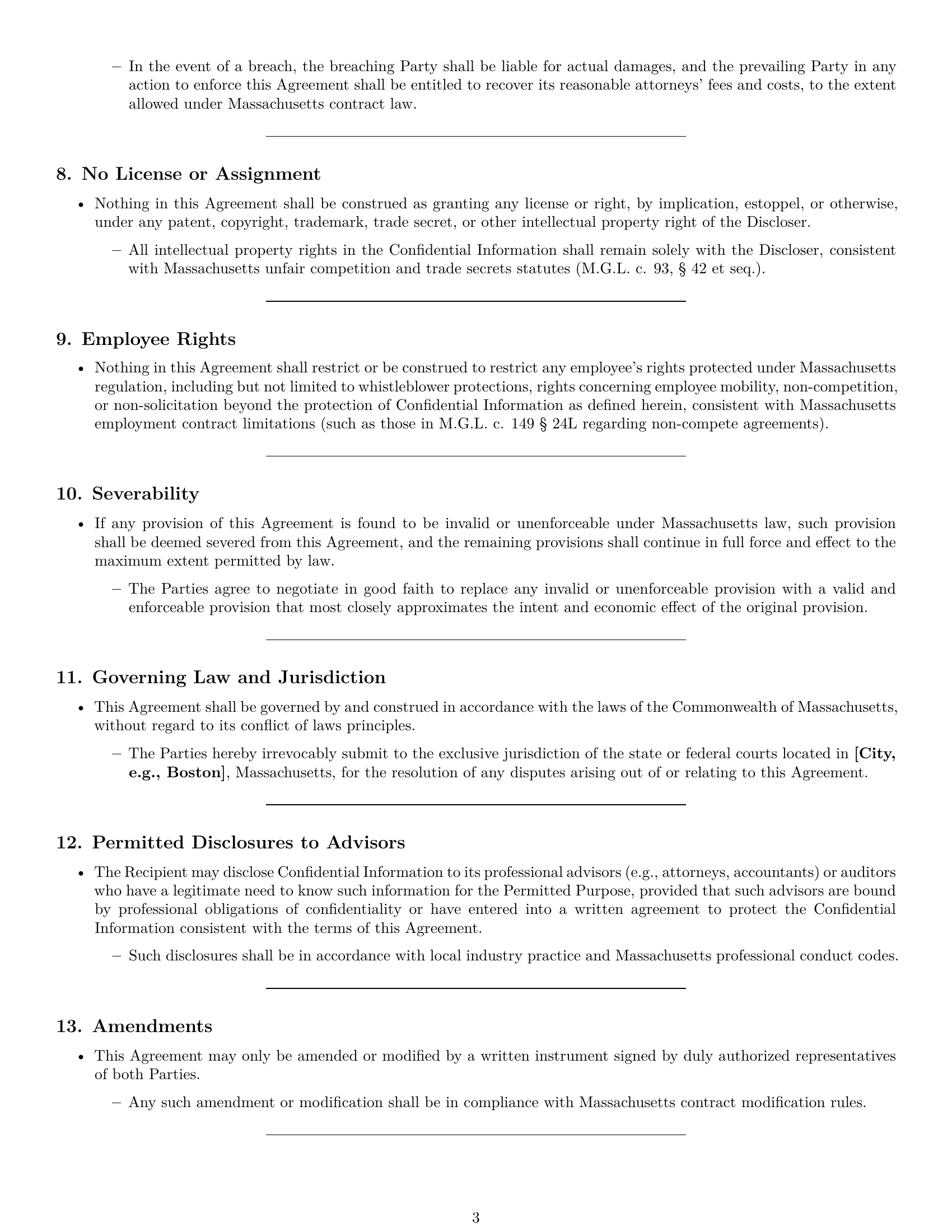 Preview page 3 of Pro Massachusetts mutual nda template