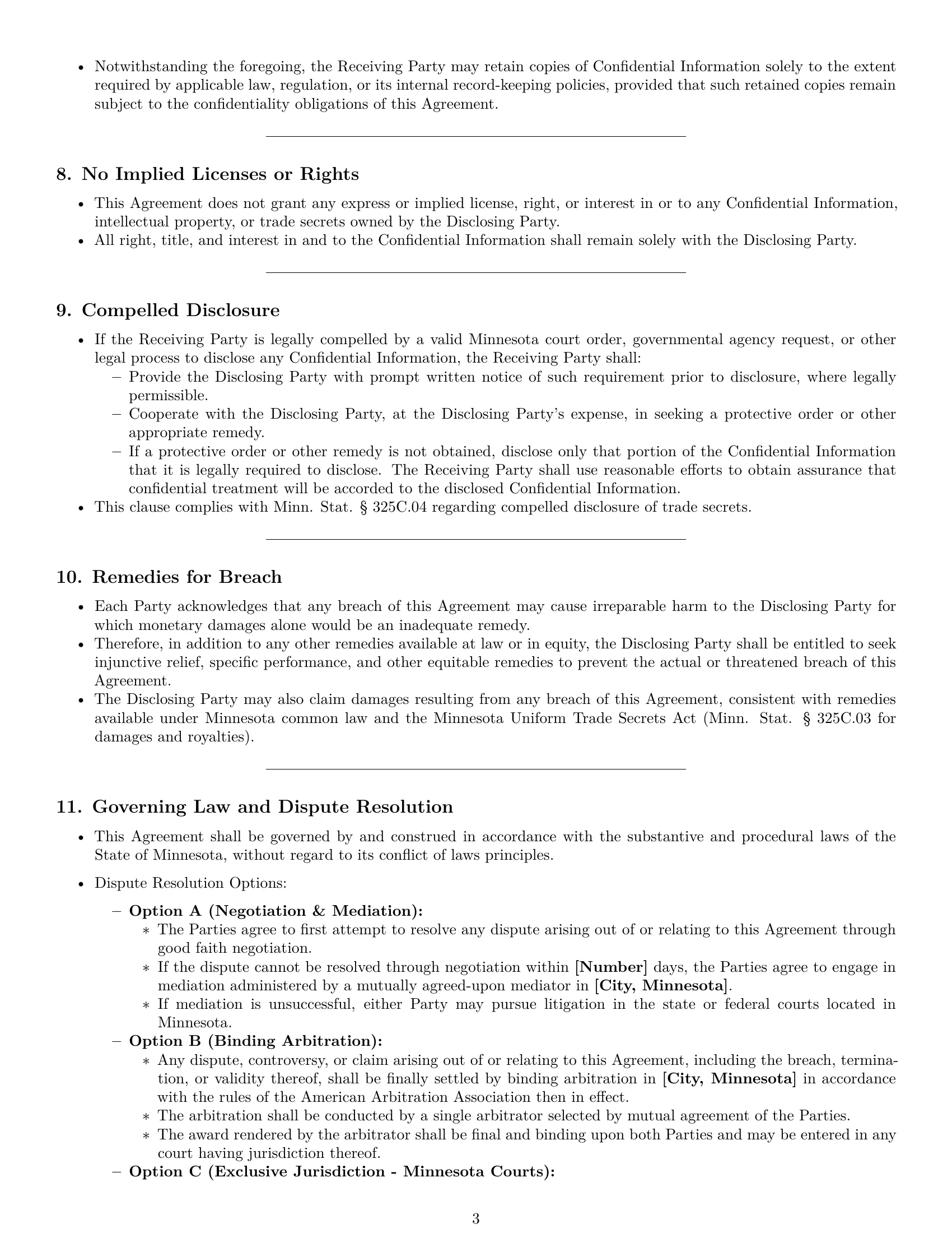 Preview page 3 of Pro Minnesota mutual nda template