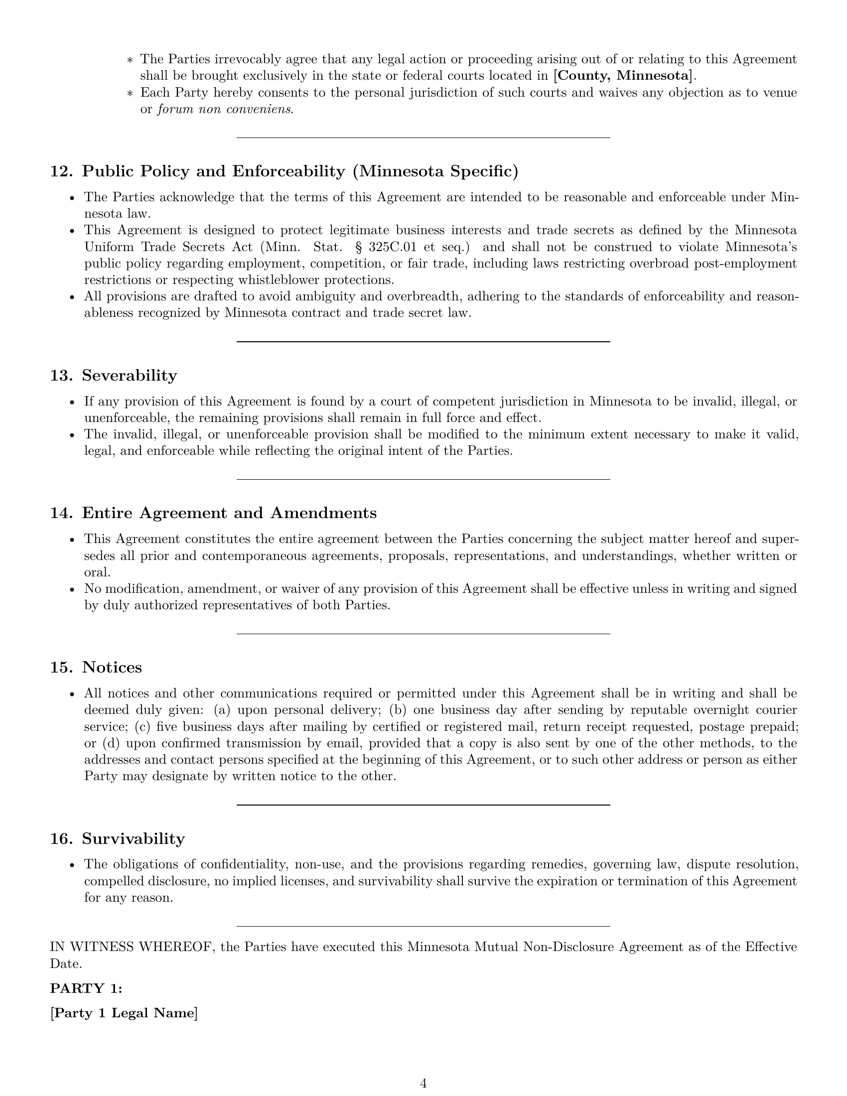 Preview page 4 of Pro Minnesota mutual nda template