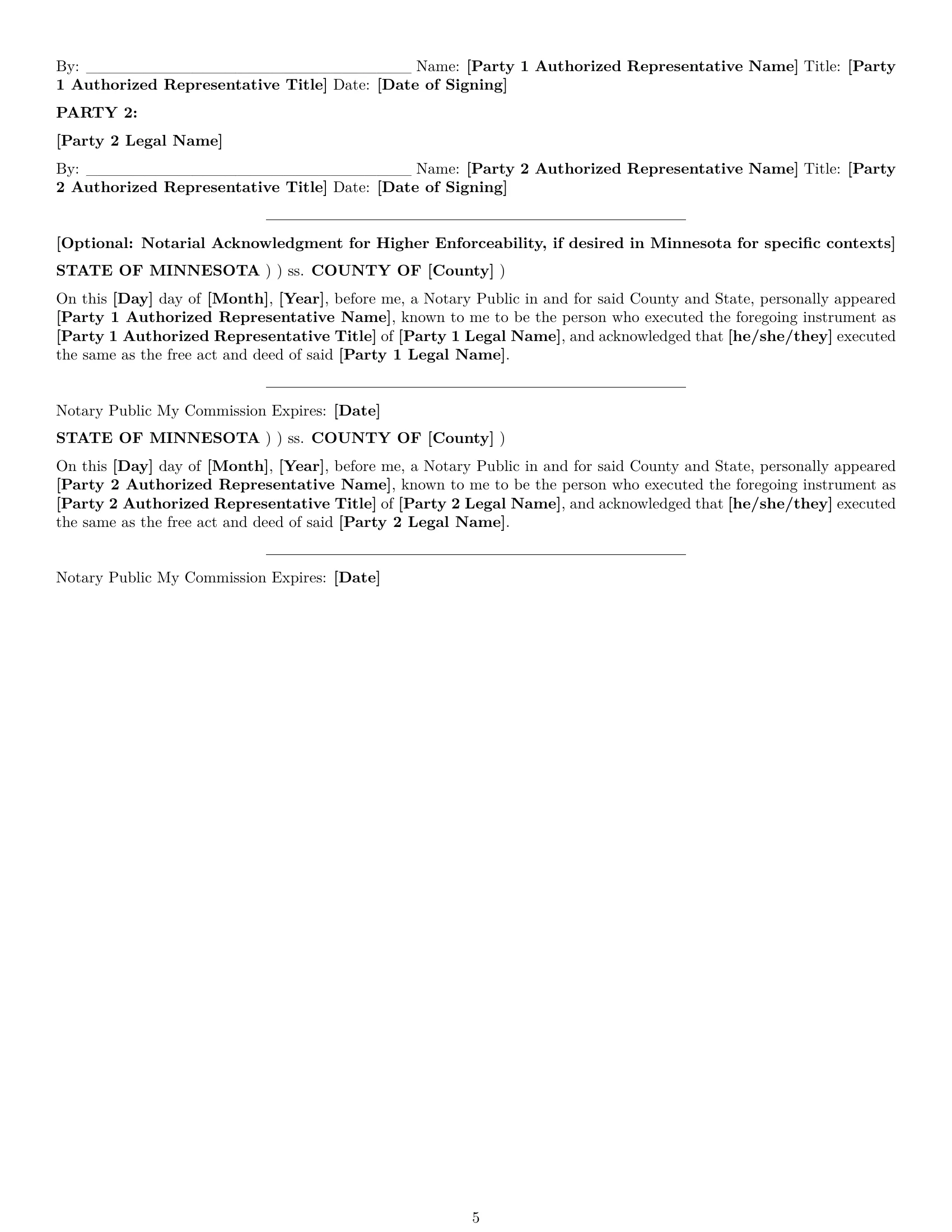 Preview page 5 of Pro Minnesota mutual nda template