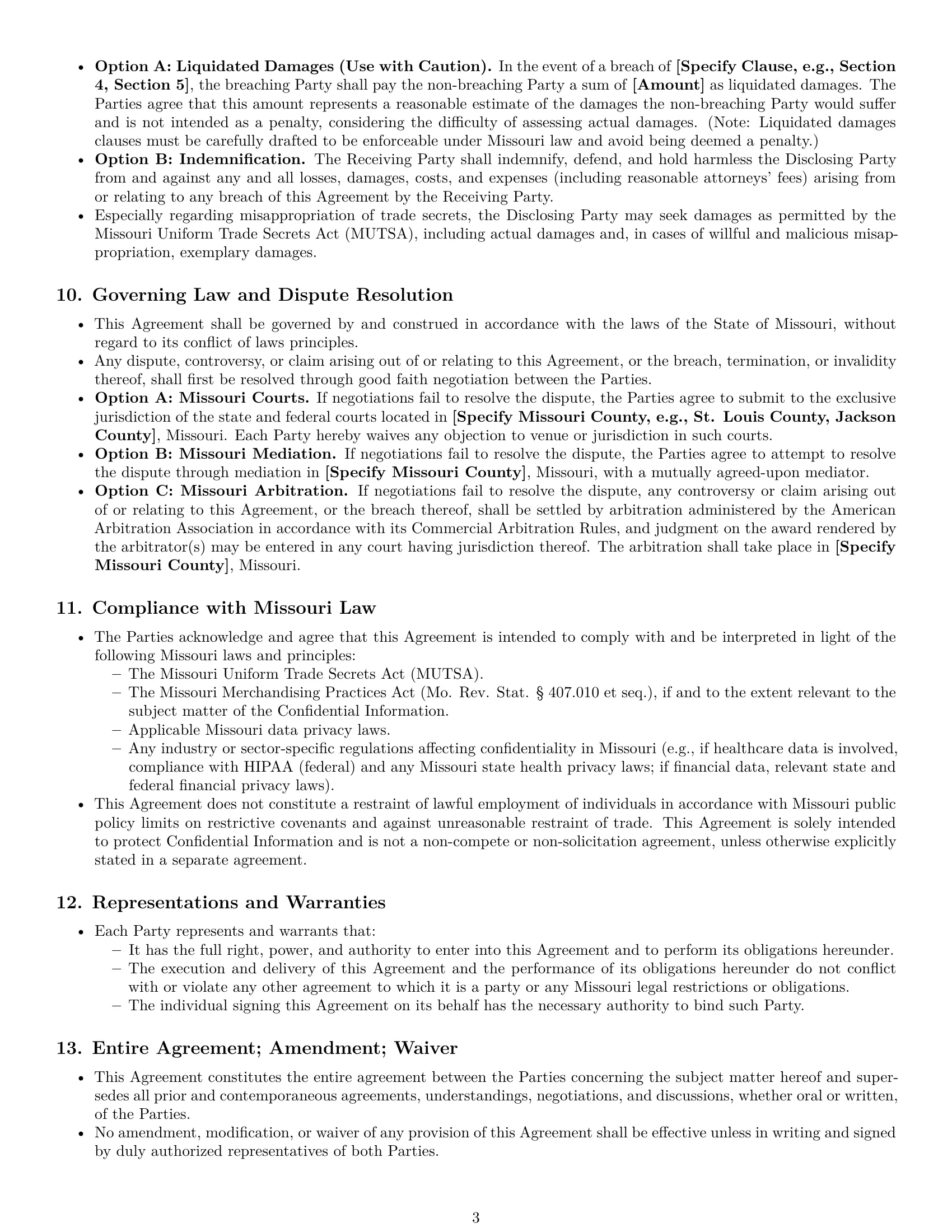 Preview page 3 of Pro Missouri mutual nda template