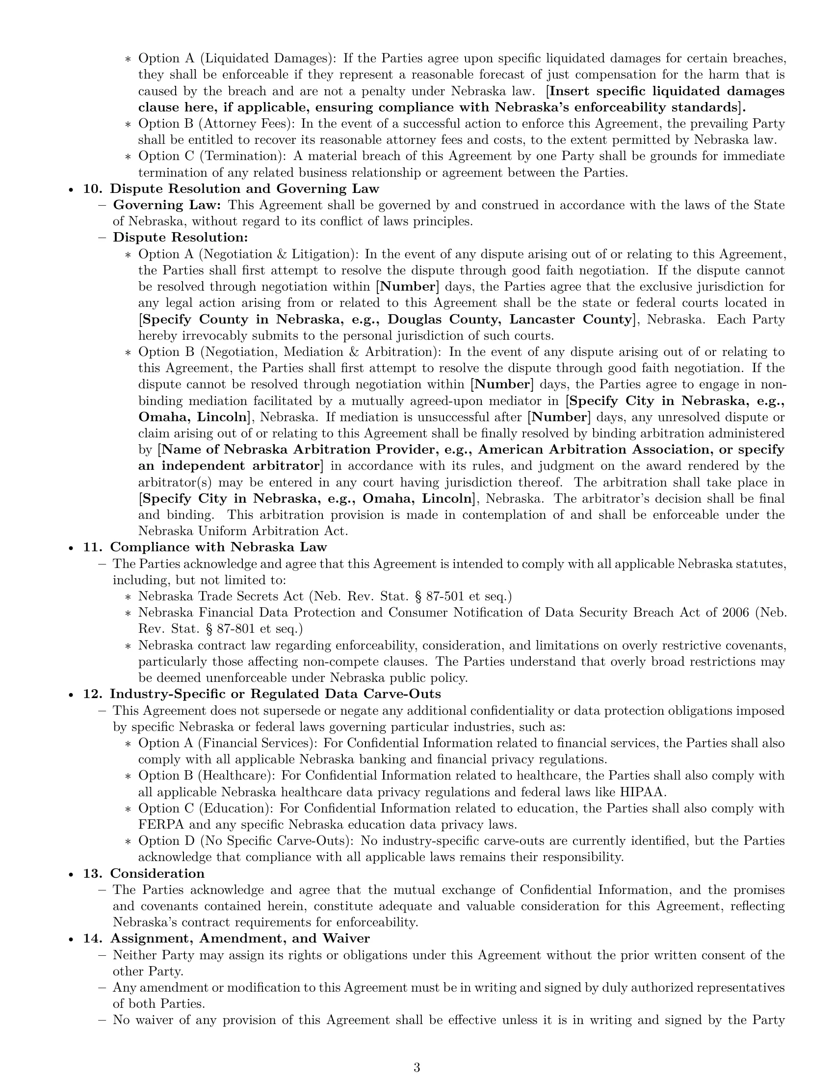 Preview page 3 of Pro Nebraska mutual nda template