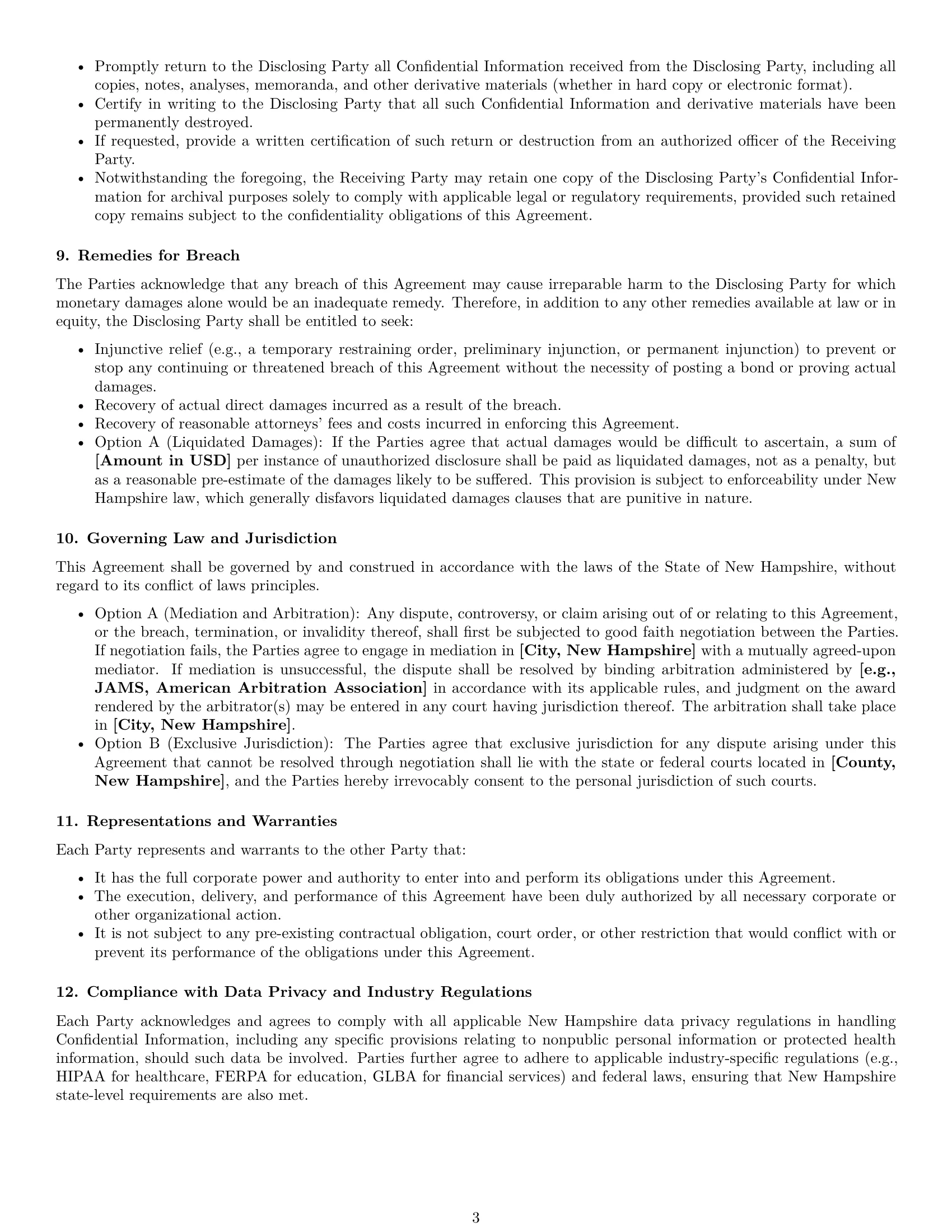 Preview page 3 of Pro New Hampshire mutual nda template