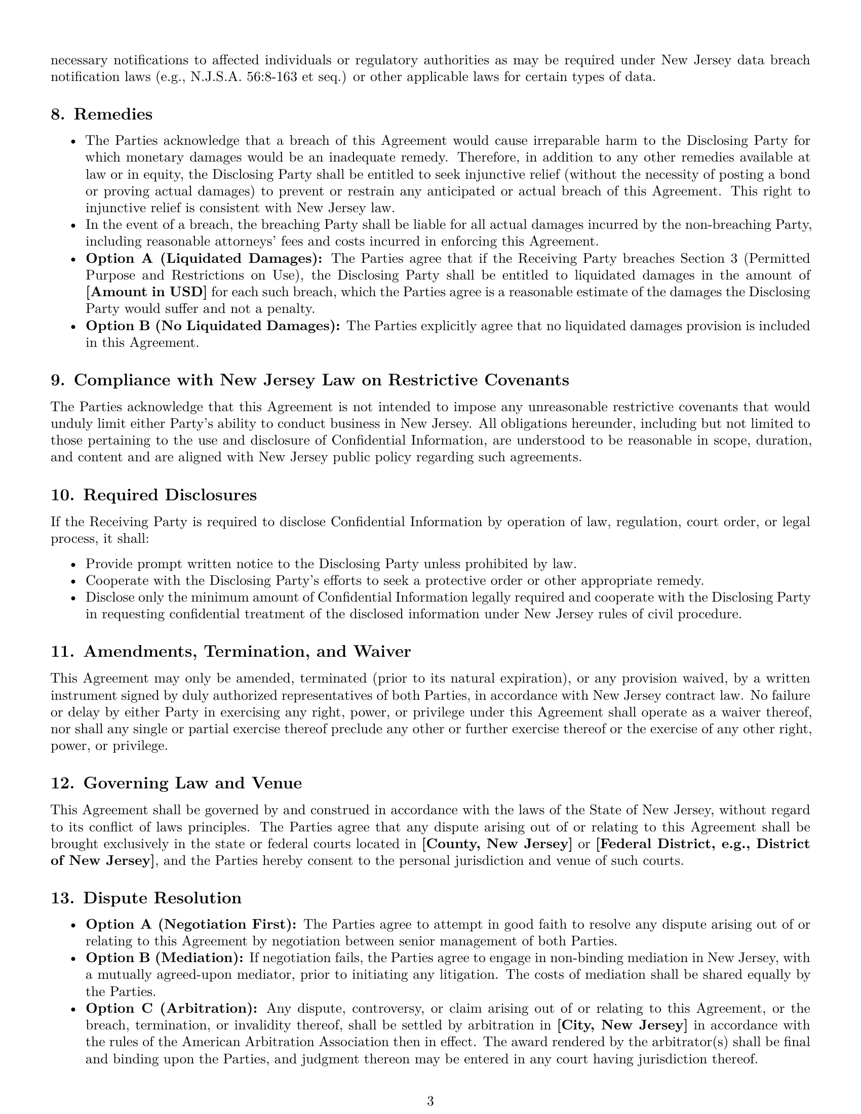 Preview page 3 of Pro New Jersey mutual nda template