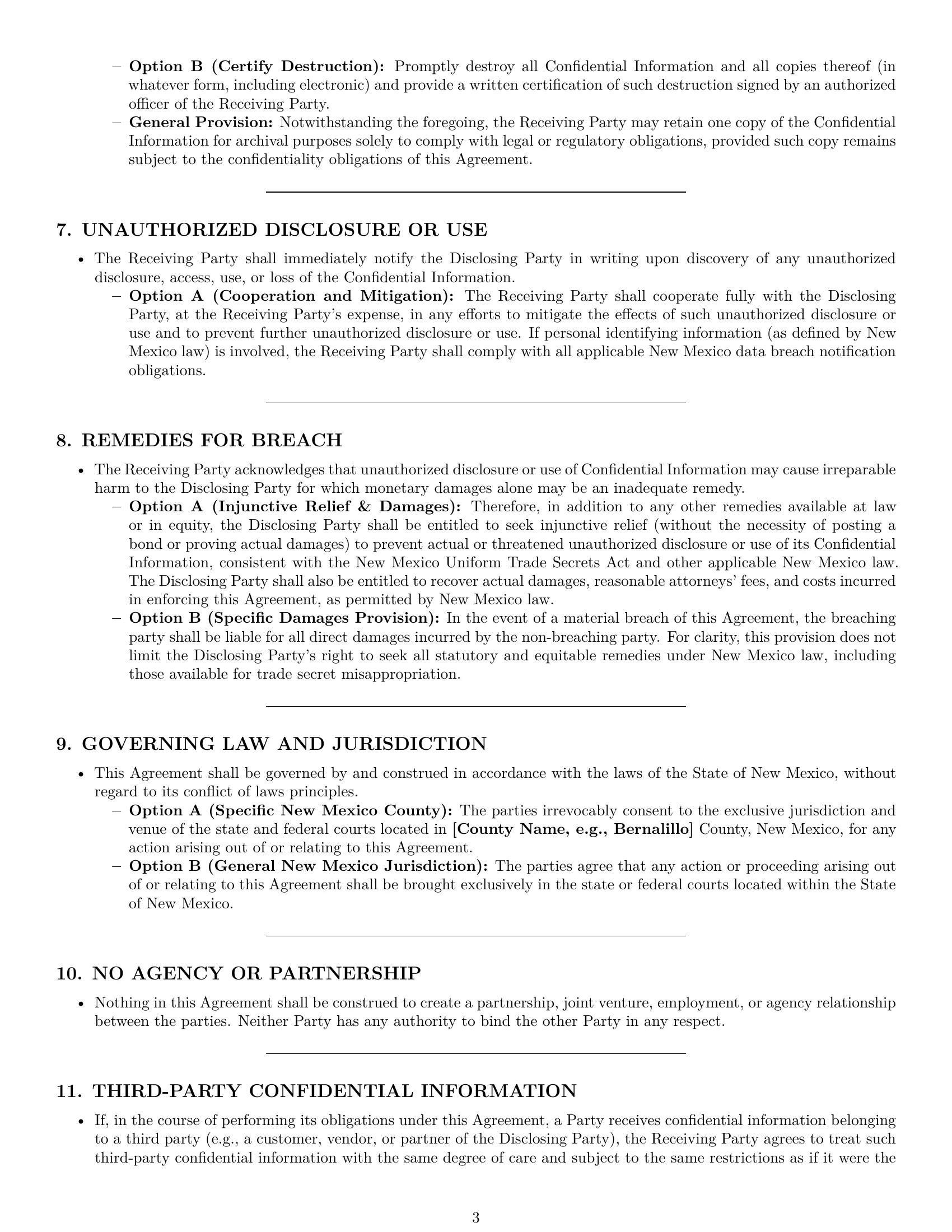 Preview page 3 of Pro New Mexico mutual nda template