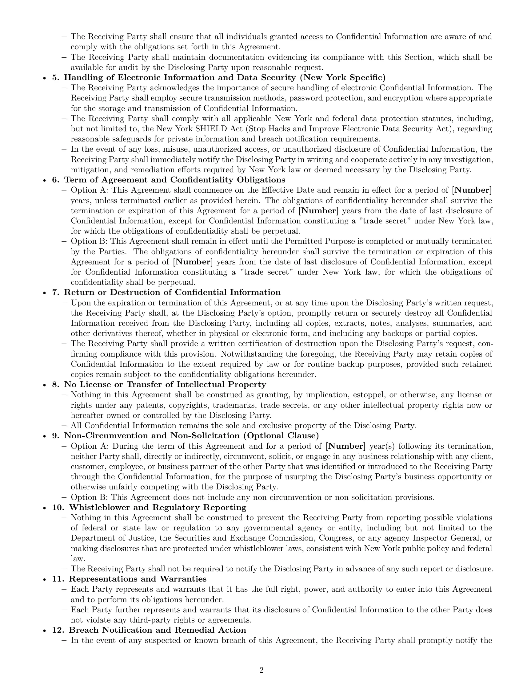 Preview page 2 of Pro New York mutual nda template