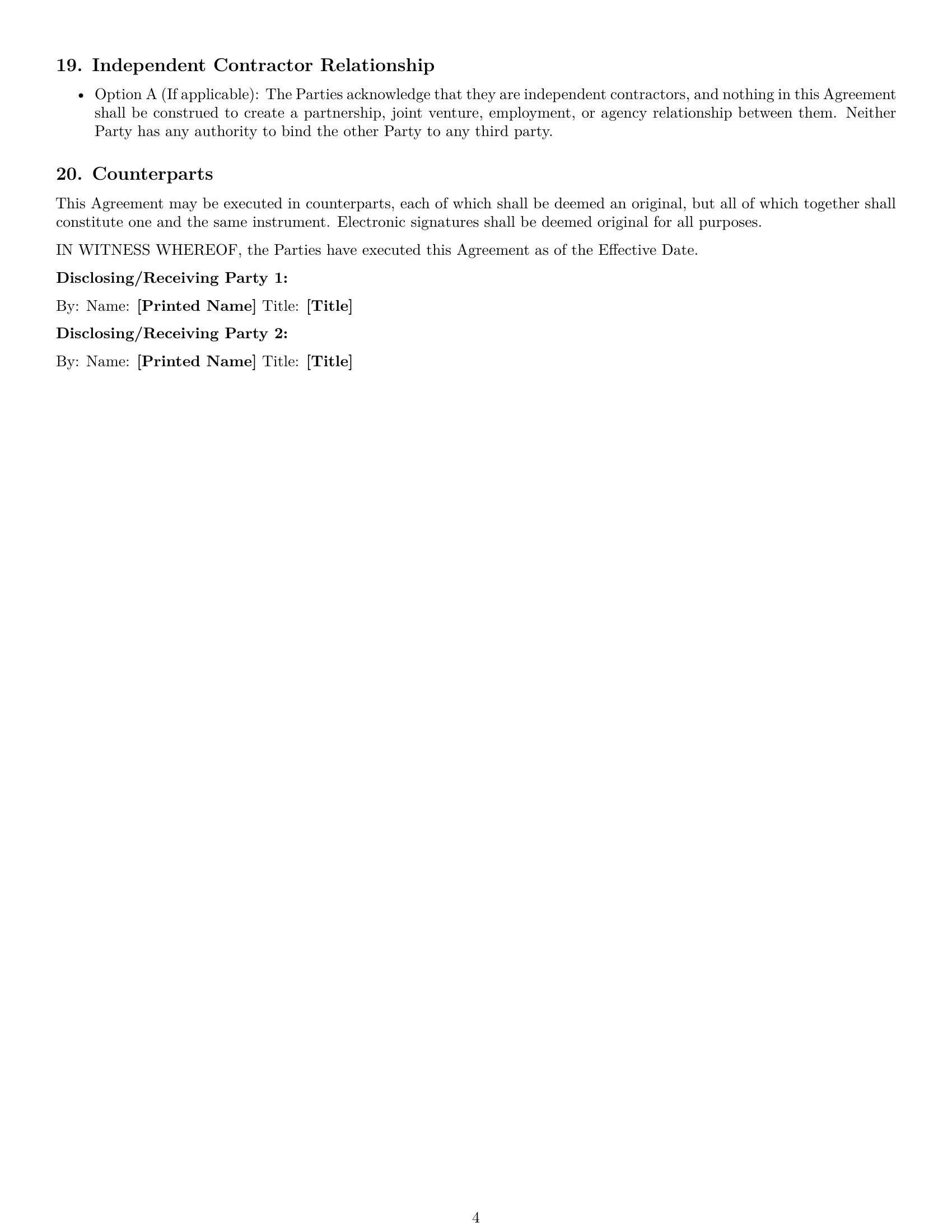 Preview page 4 of Pro North Carolina mutual nda template