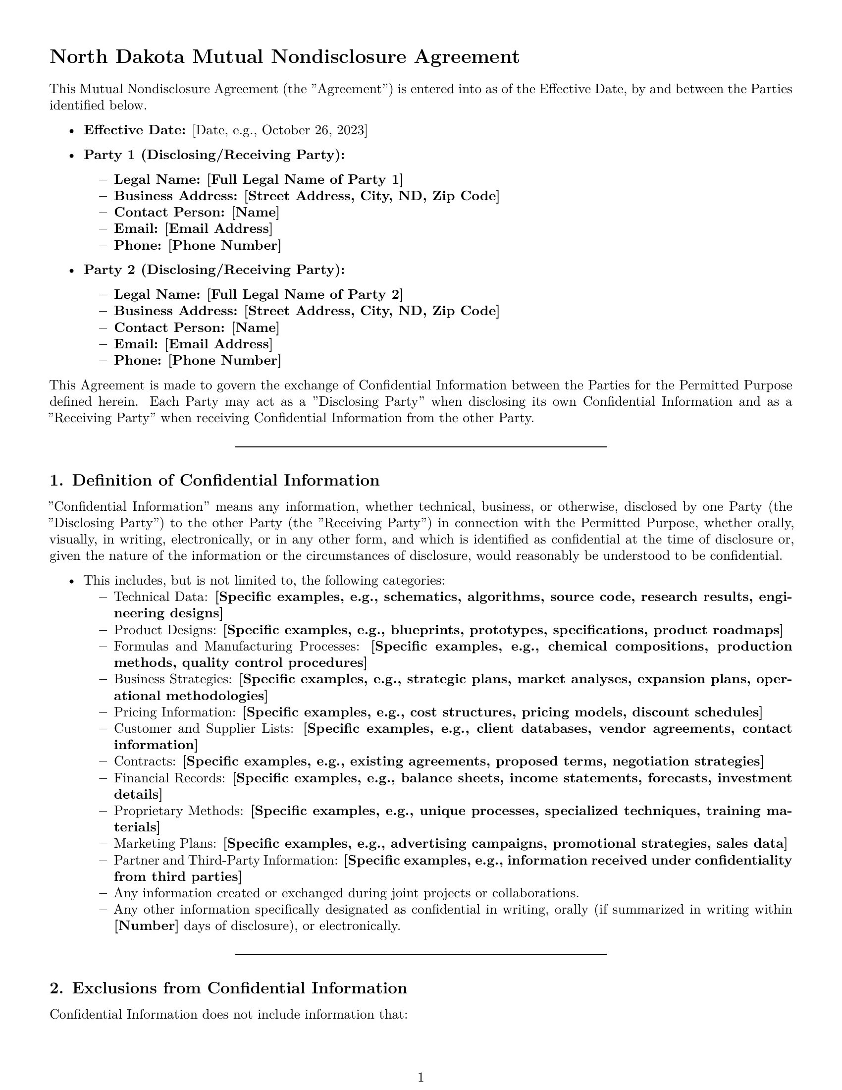 Preview page 1 of Pro North Dakota mutual nda template