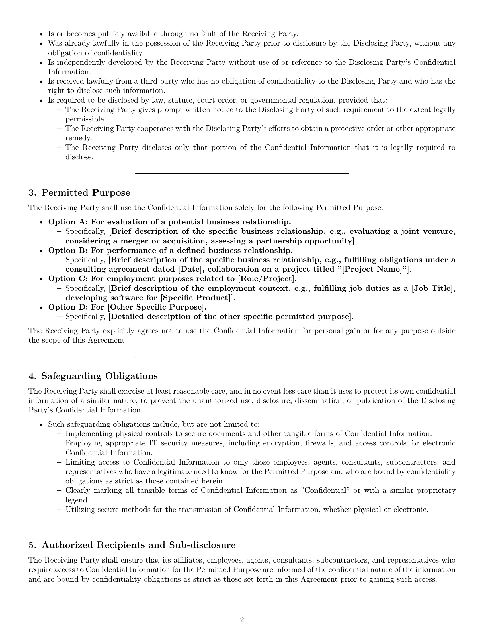 Preview page 2 of Pro North Dakota mutual nda template