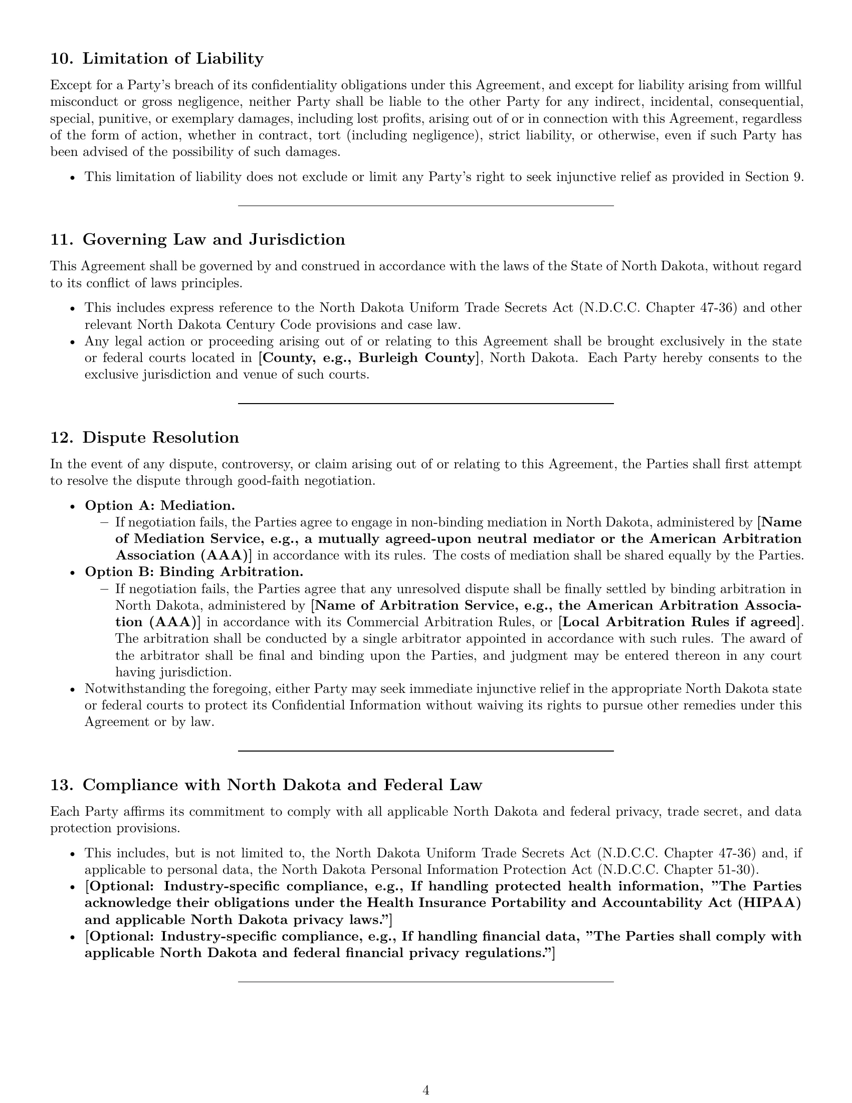 Preview page 4 of Pro North Dakota mutual nda template