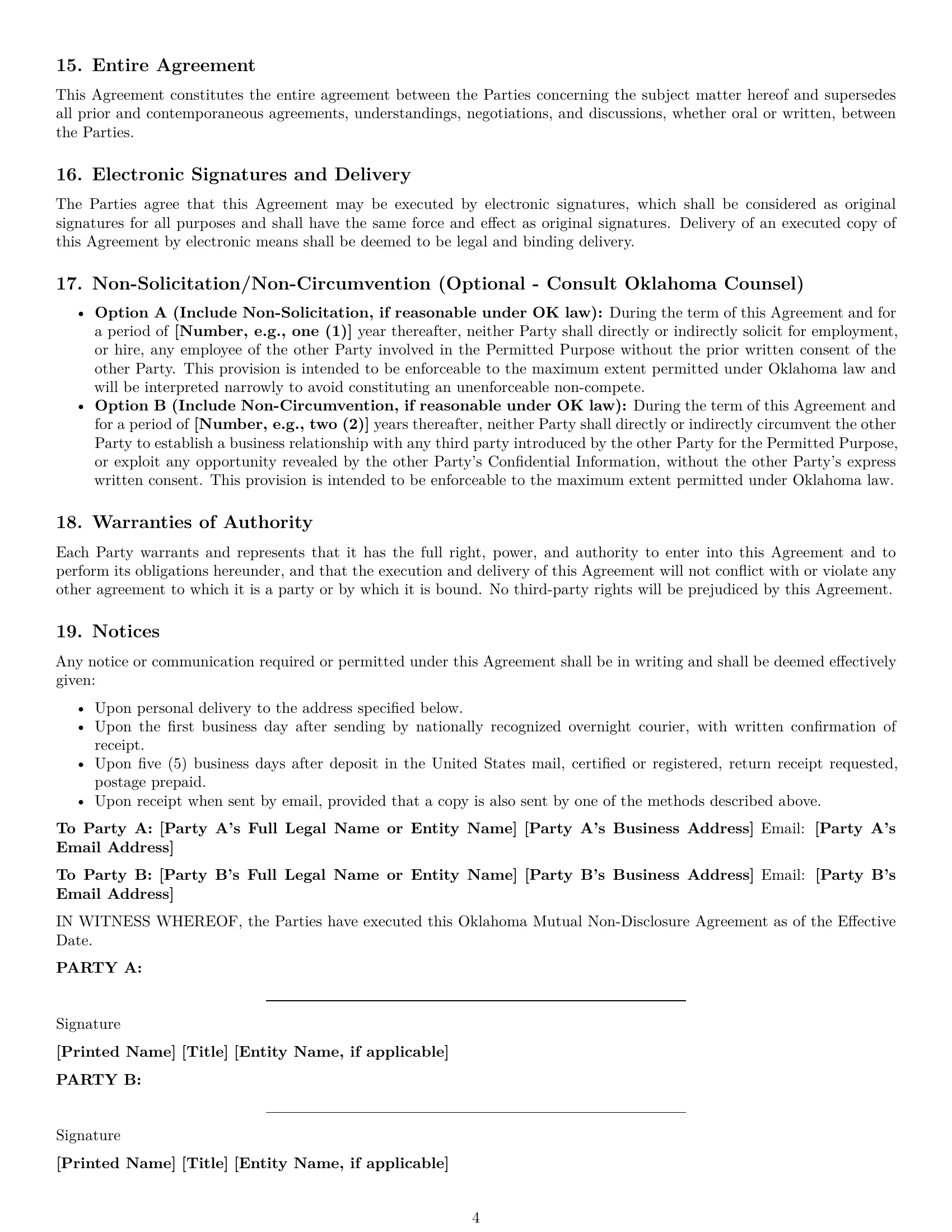 Preview page 4 of Pro Oklahoma mutual nda template