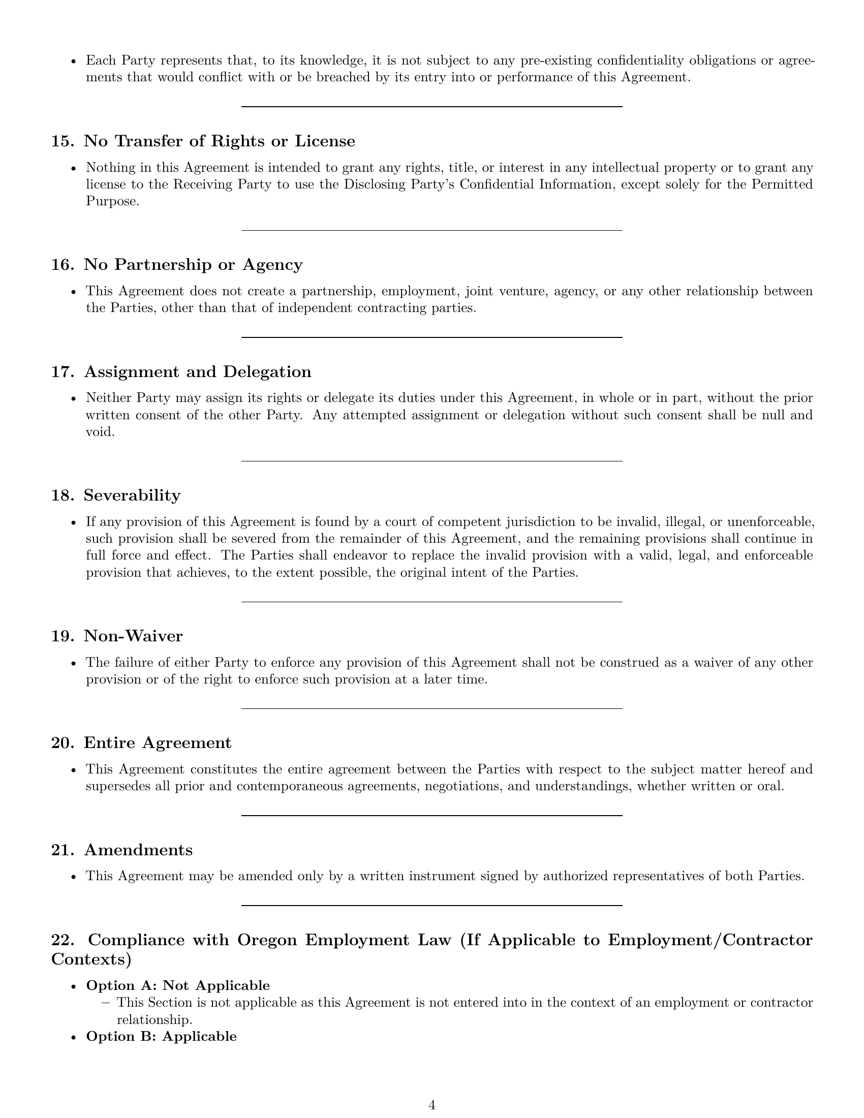 Preview page 4 of Pro Oregon mutual nda template