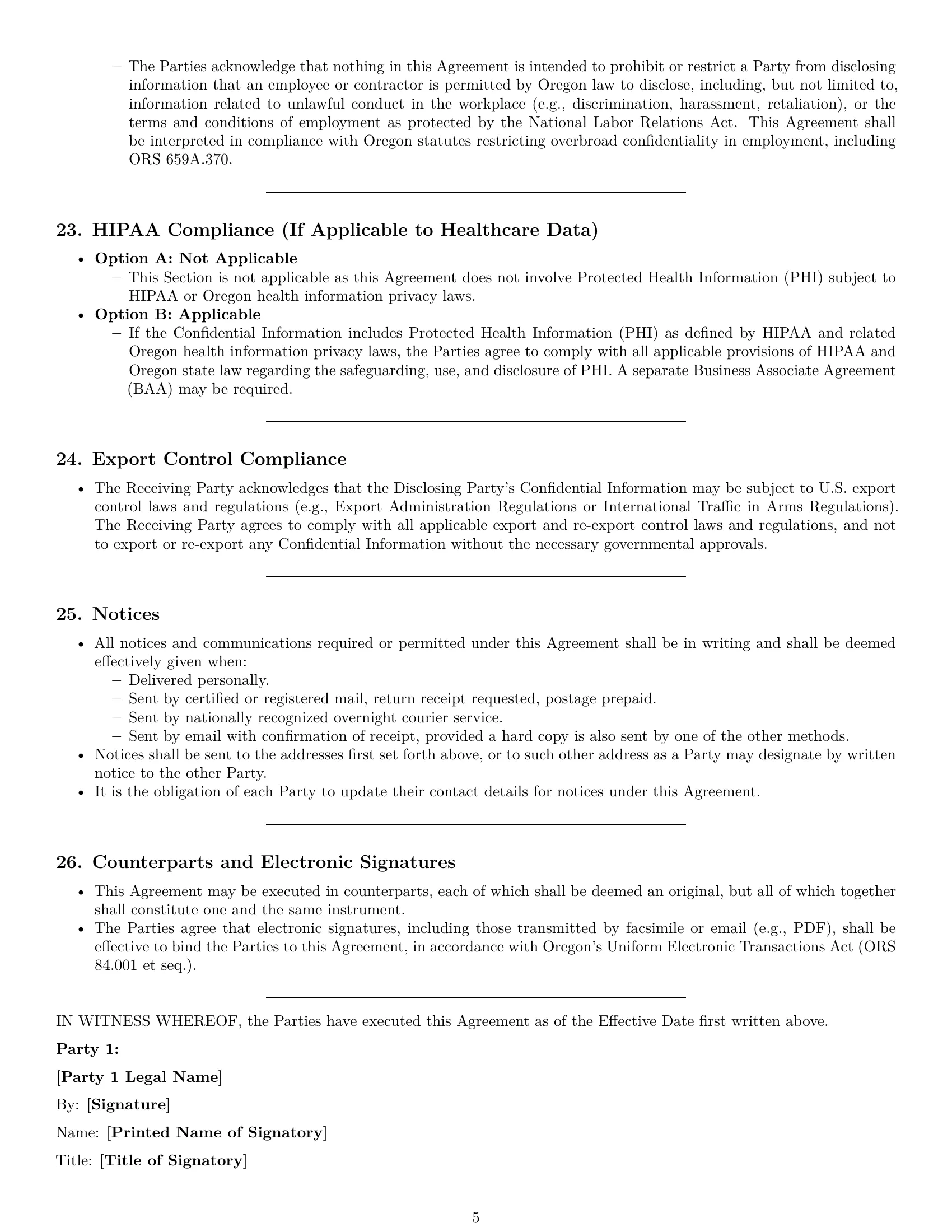 Preview page 5 of Pro Oregon mutual nda template