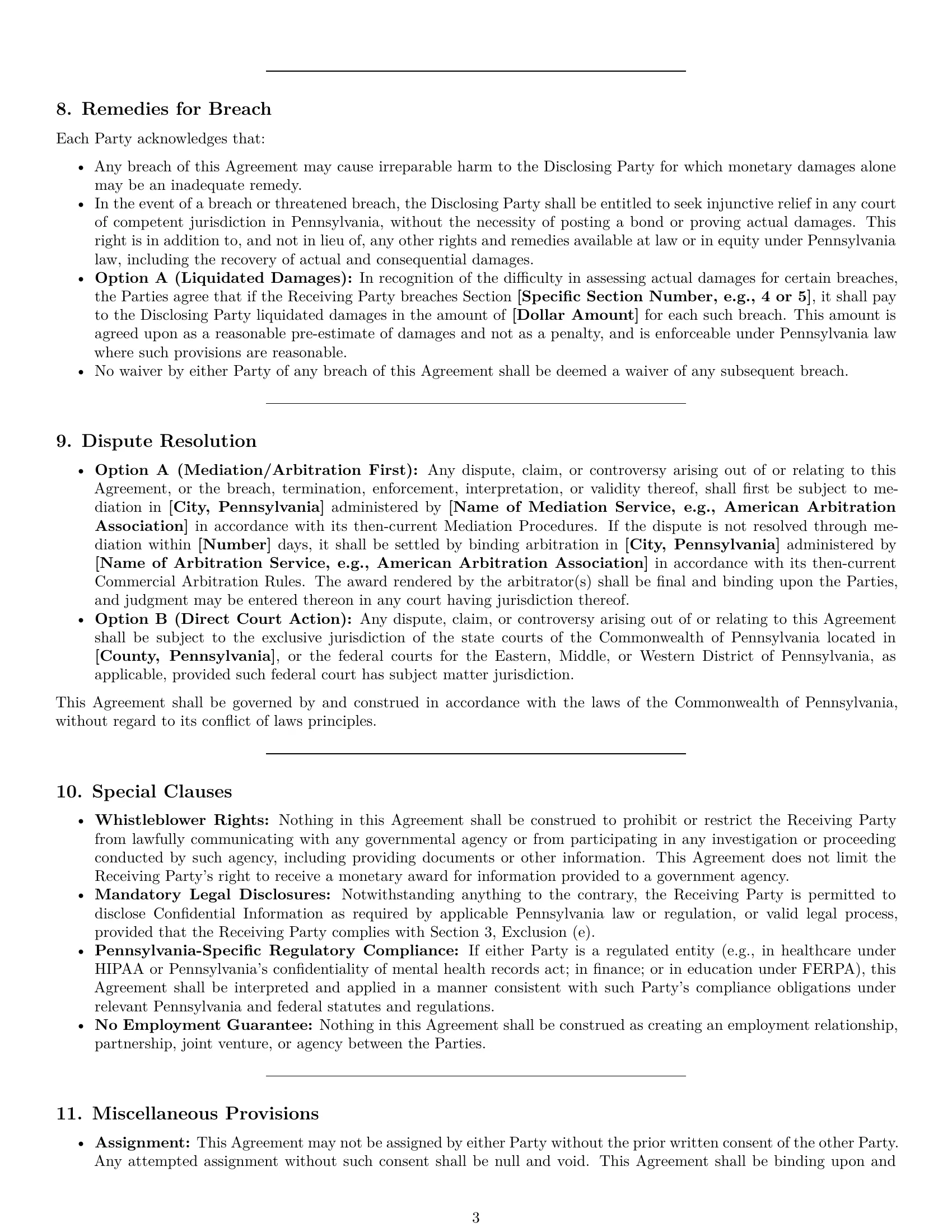 Preview page 3 of Pro Pennsylvania mutual nda template