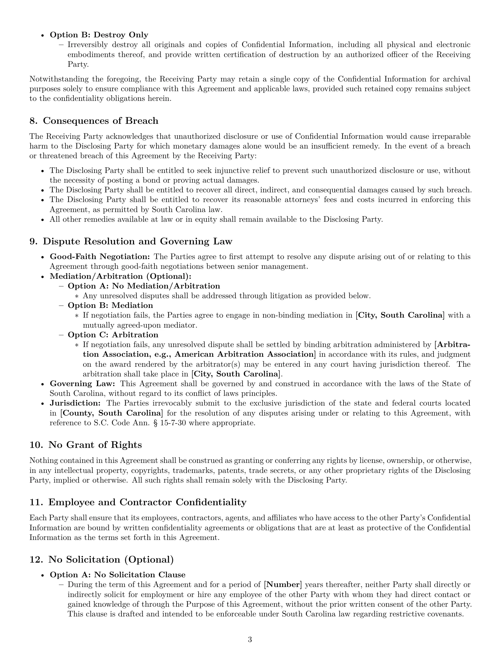 Preview page 3 of Pro South Carolina mutual nda template