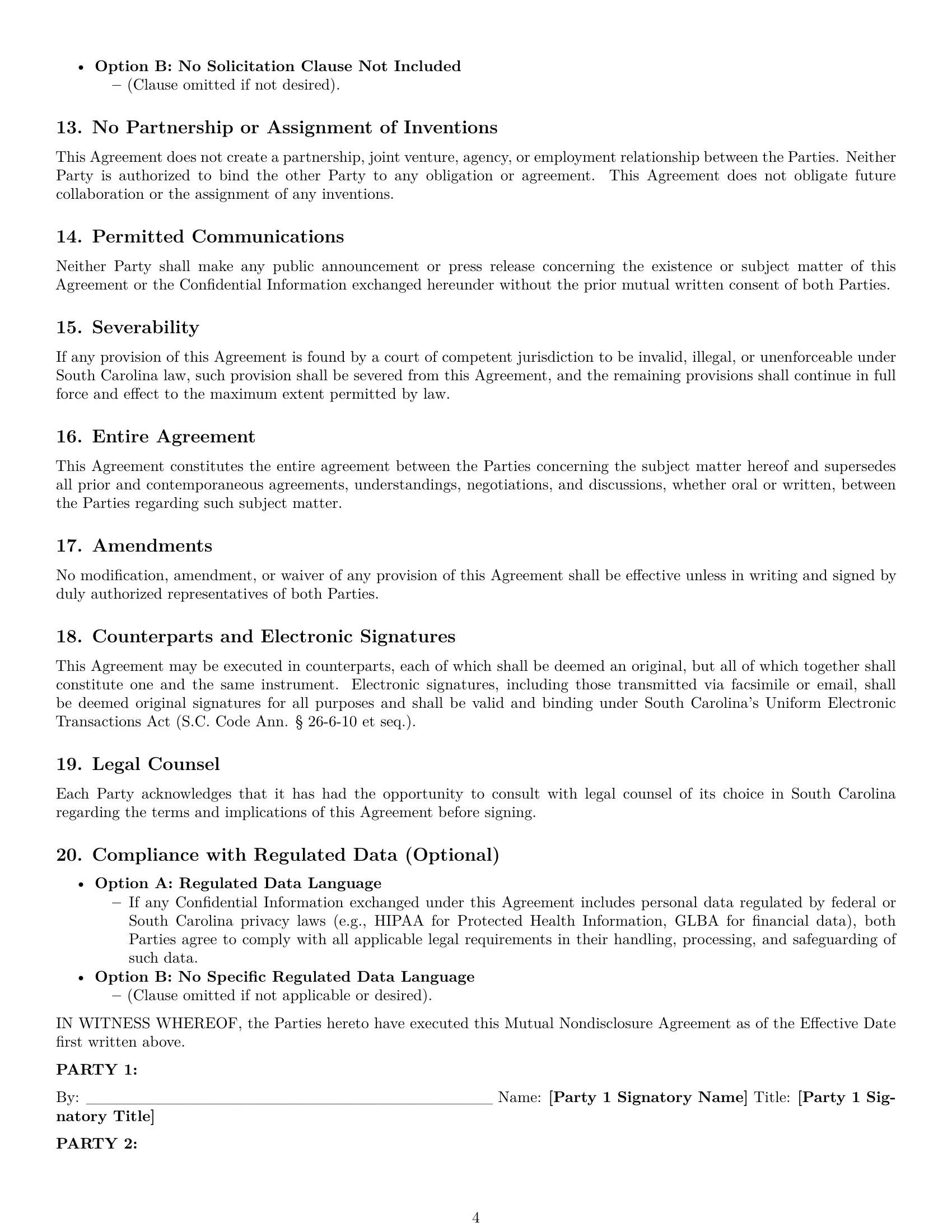 Preview page 4 of Pro South Carolina mutual nda template