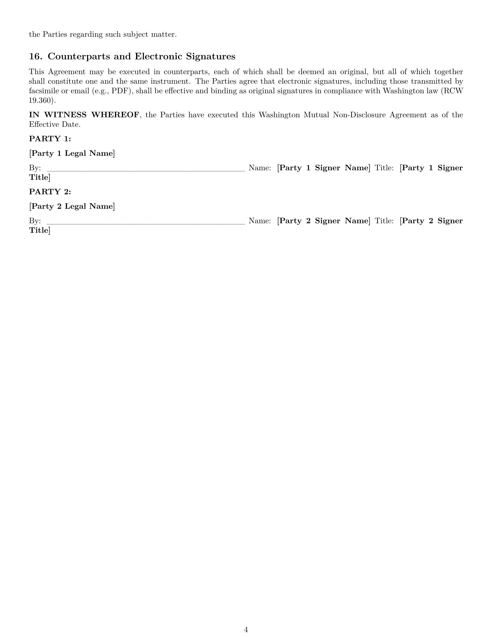 Preview page 4 of Pro Washington mutual nda template