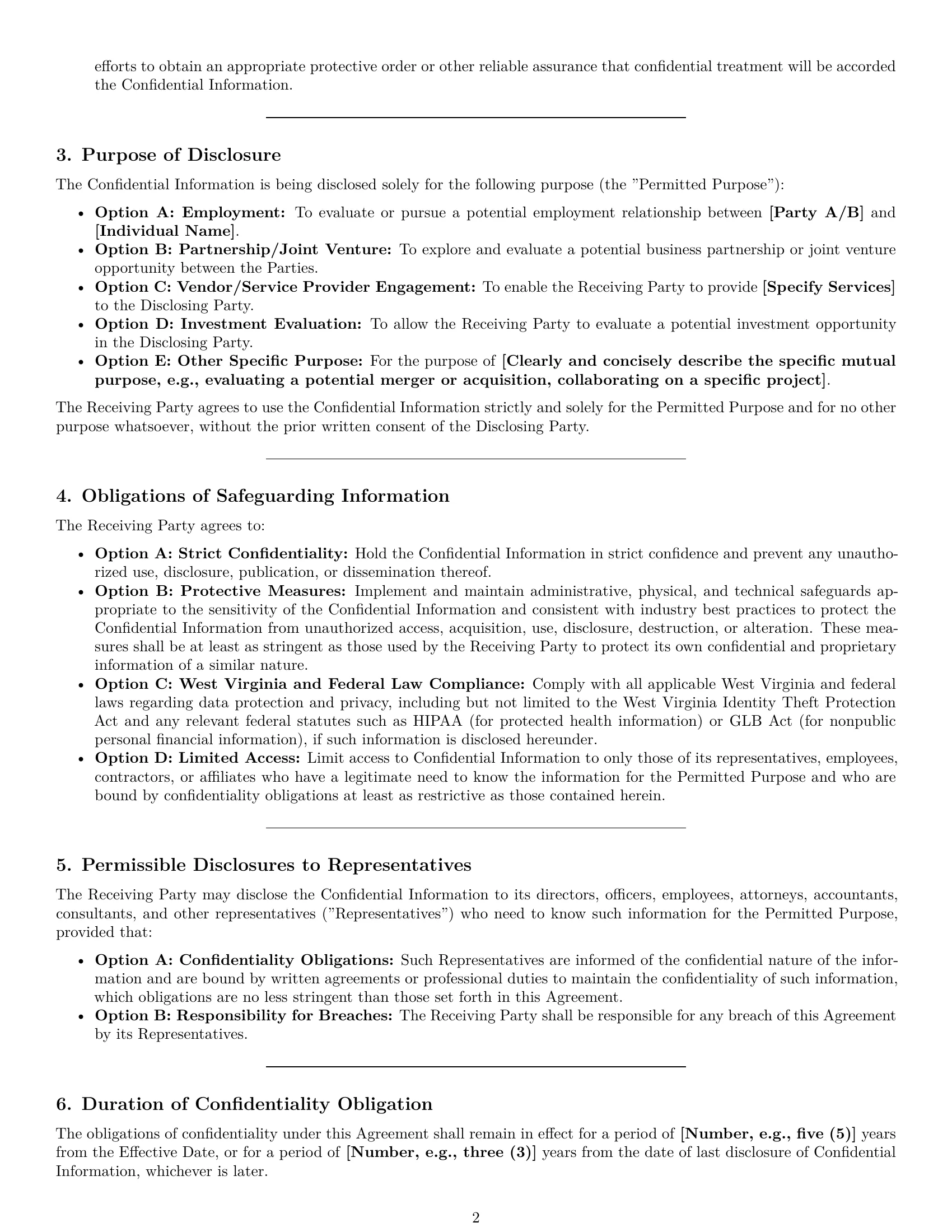 Preview page 2 of Pro West Virginia mutual nda template