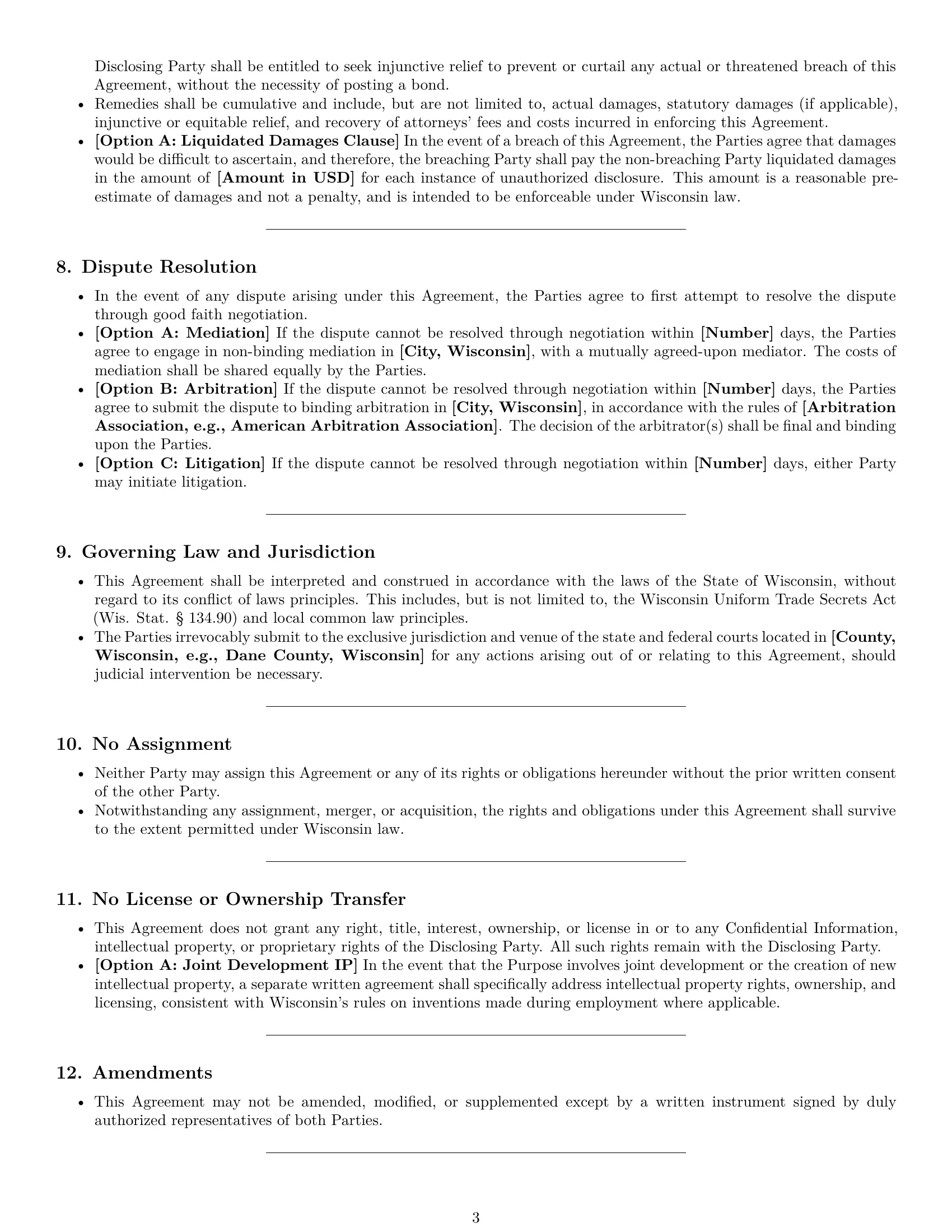 Preview page 3 of Pro Wisconsin mutual nda template