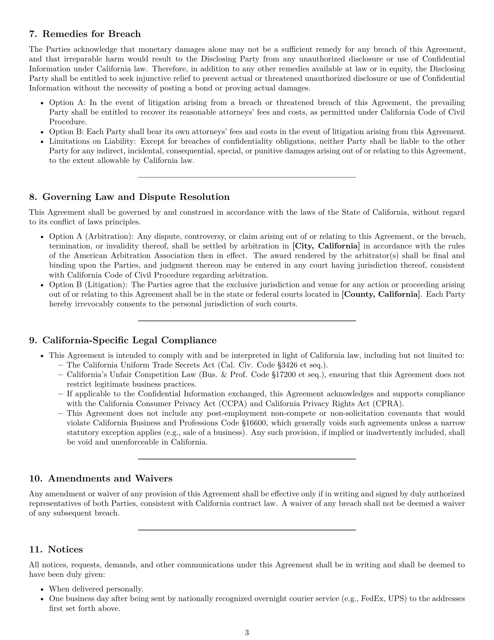 Preview page 3 of Pro California mutual nda template