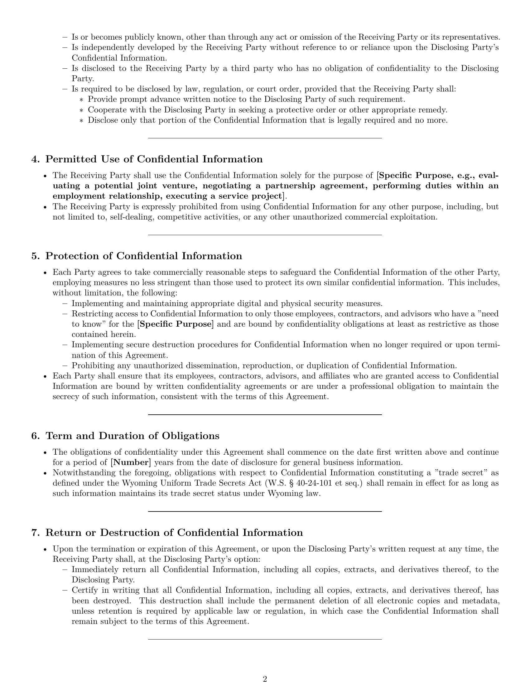 Preview page 2 of Pro Wyoming mutual nda template