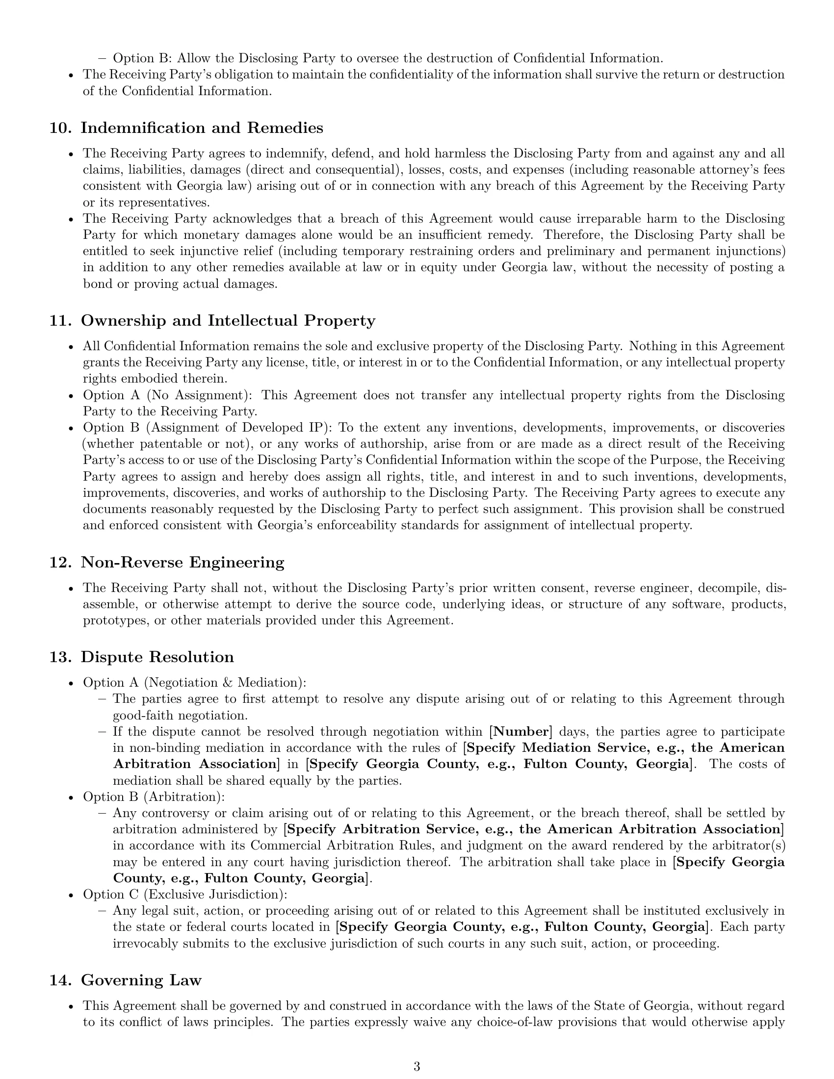 Preview page 3 of Pro Georgia supplier nda template