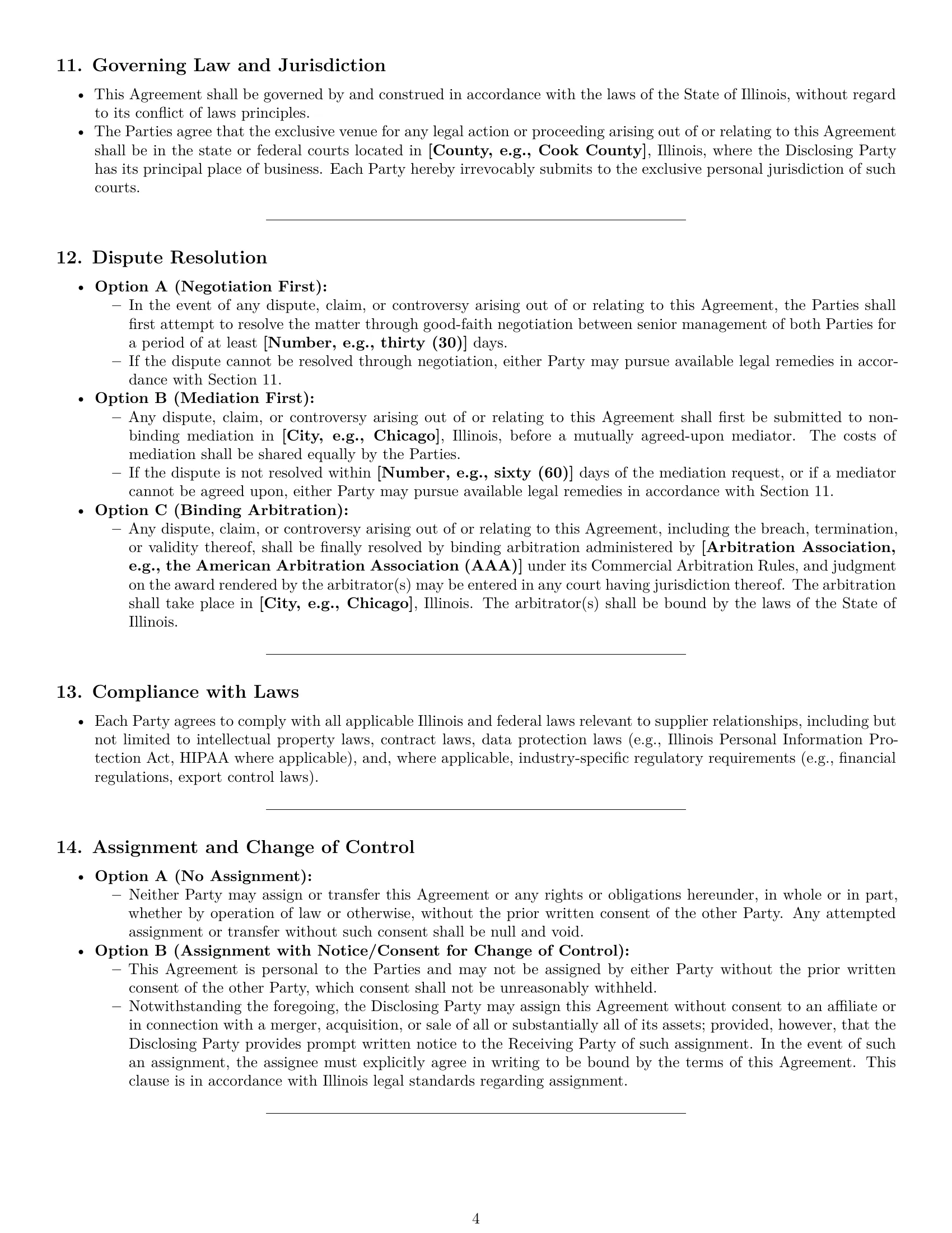 Preview page 4 of Pro Illinois supplier nda template