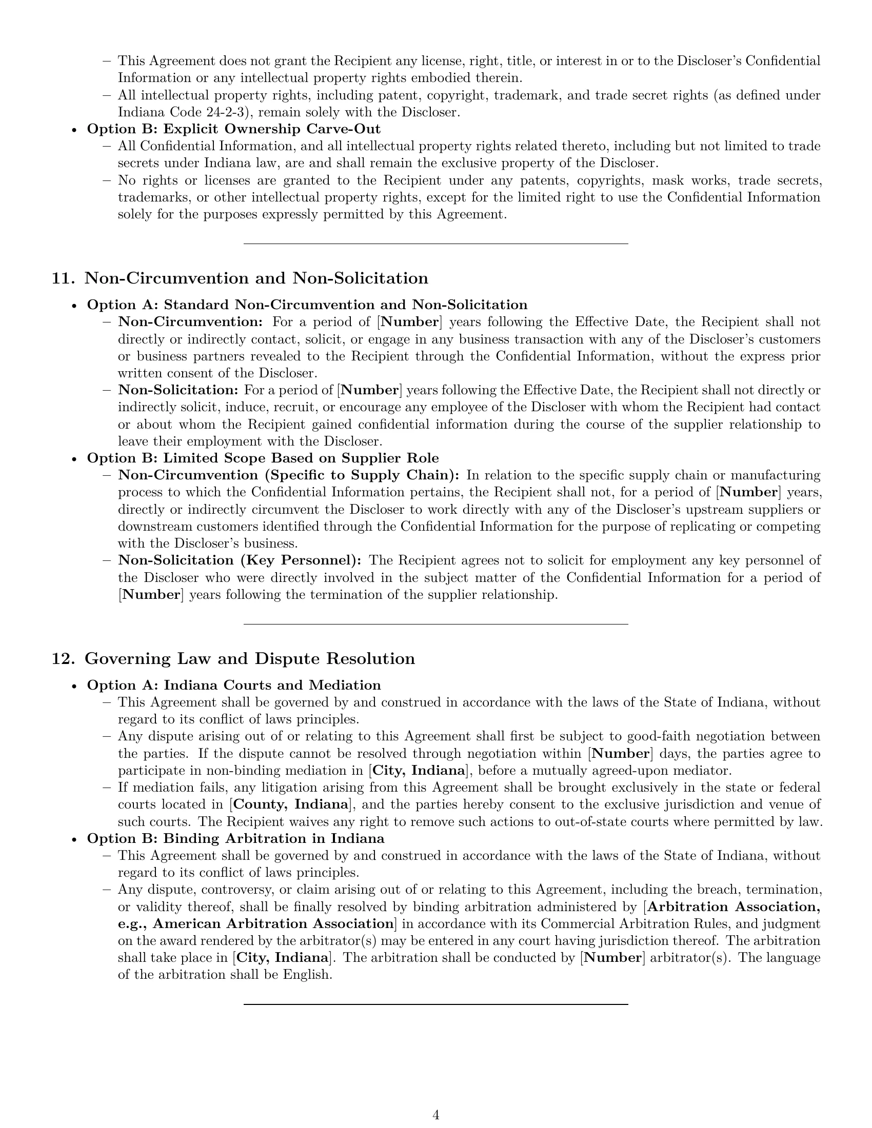 Preview page 4 of Pro Indiana supplier nda template