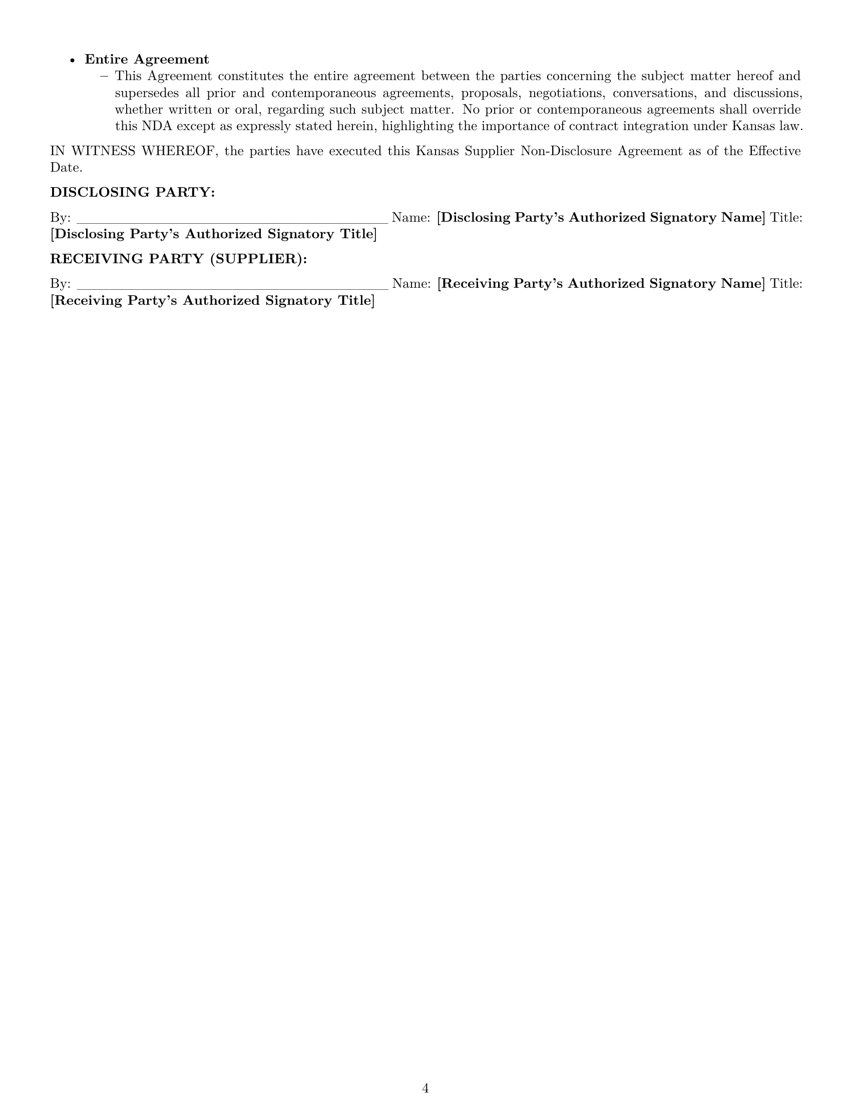 Preview page 4 of Pro Kansas supplier nda template