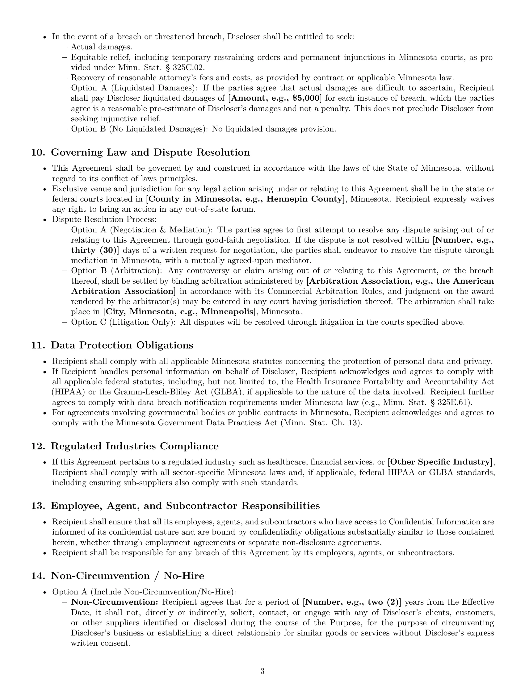Preview page 3 of Pro Minnesota supplier nda template