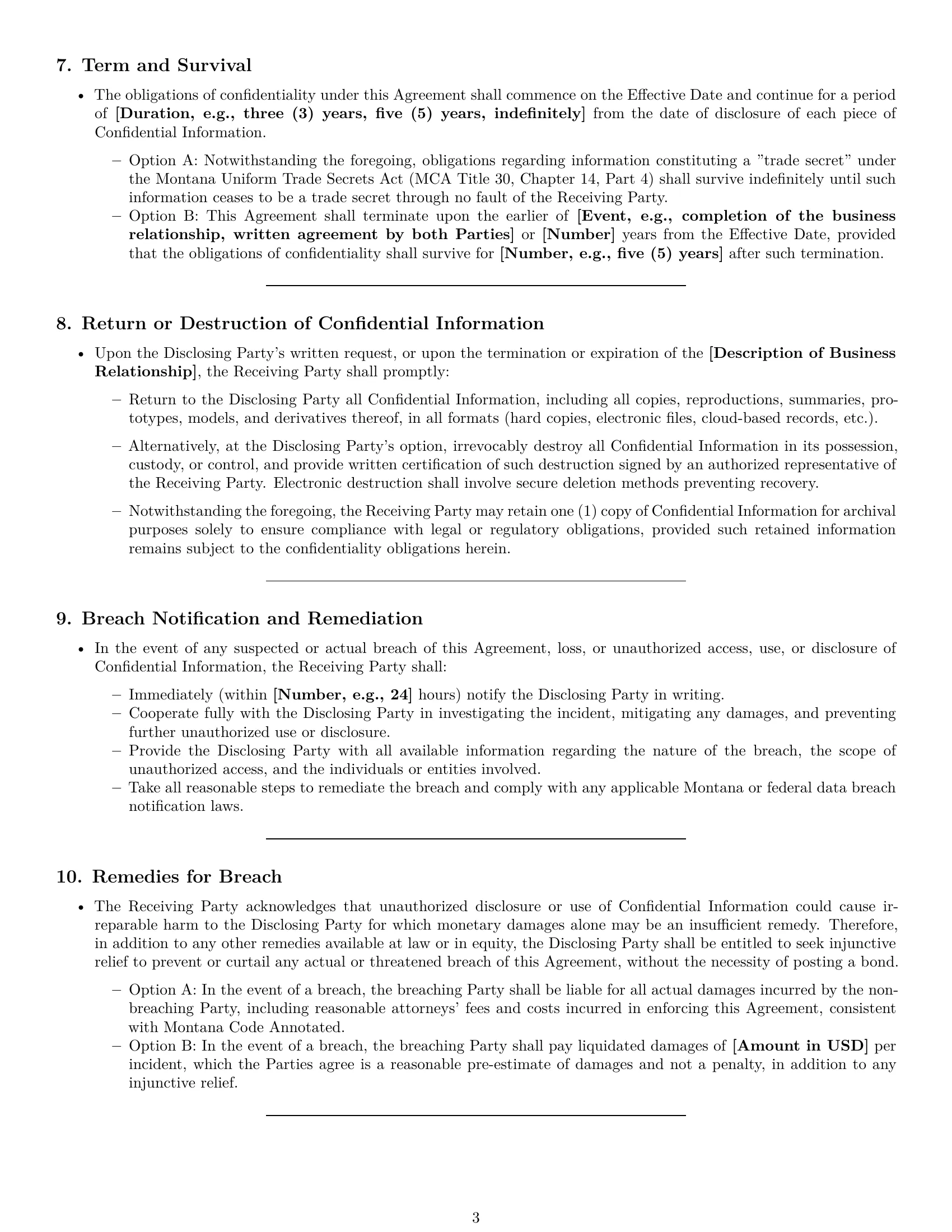 Preview page 3 of Pro Montana supplier nda template