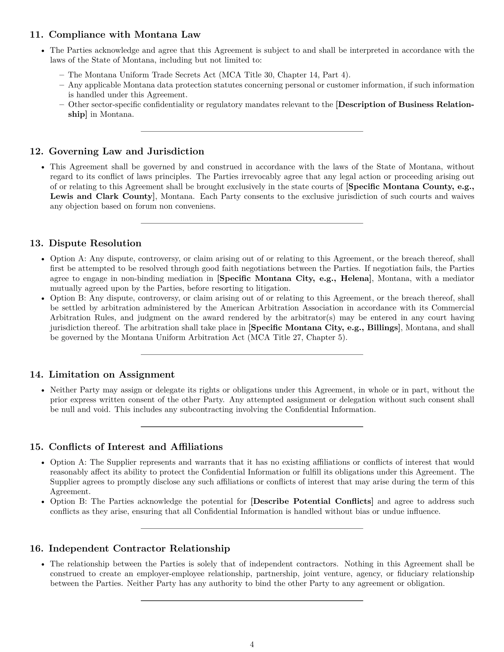 Preview page 4 of Pro Montana supplier nda template