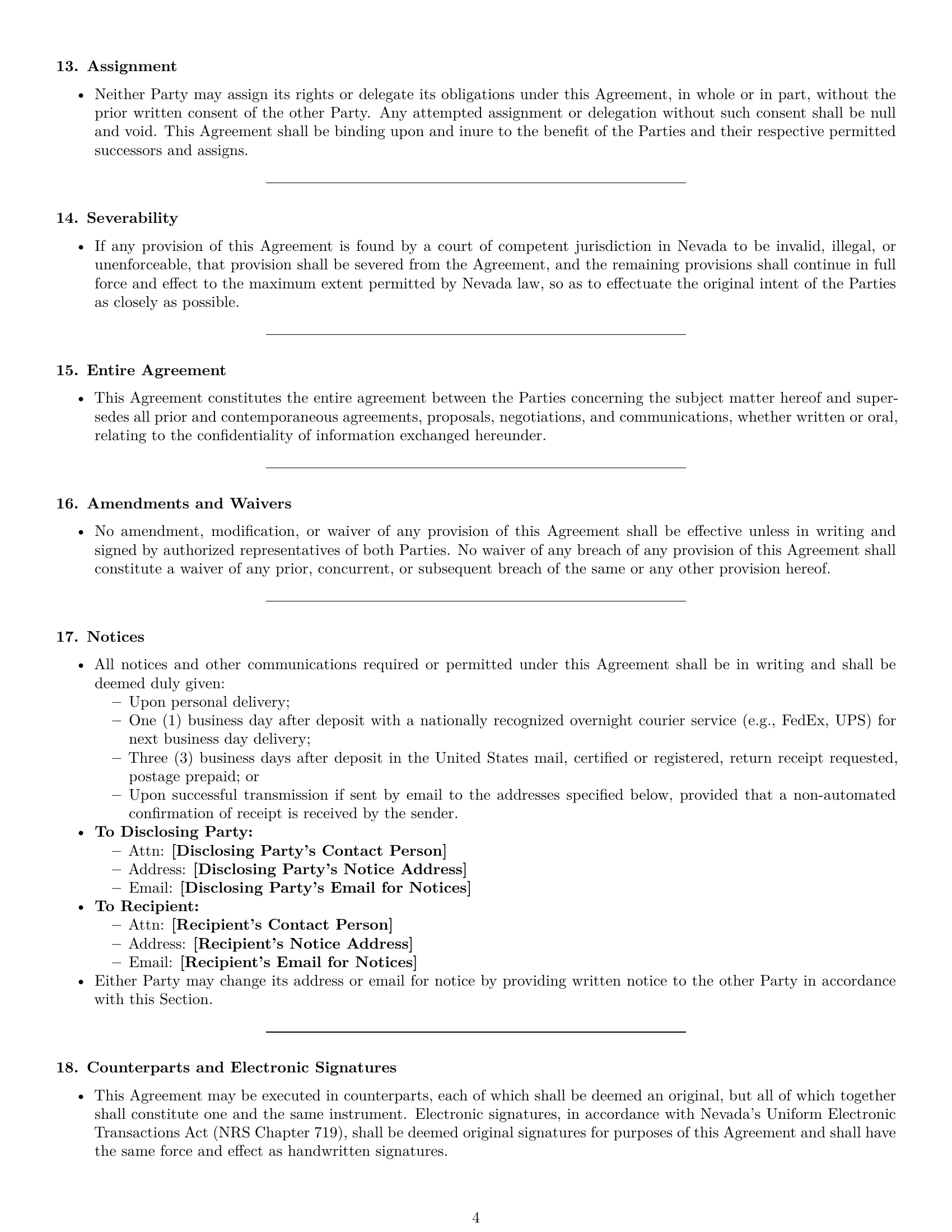 Preview page 4 of Pro Nevada supplier nda template