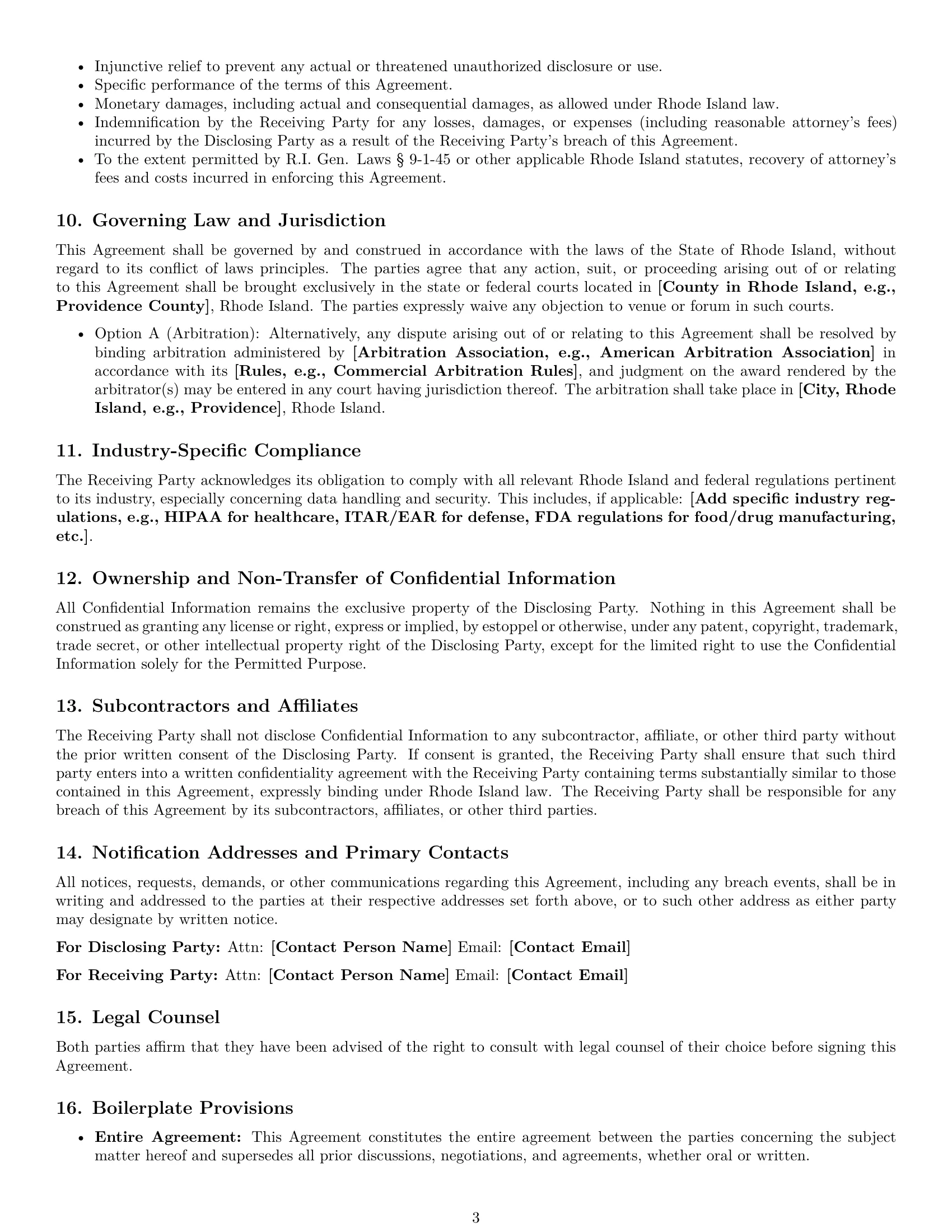 Preview page 3 of Pro Rhode Island supplier nda template