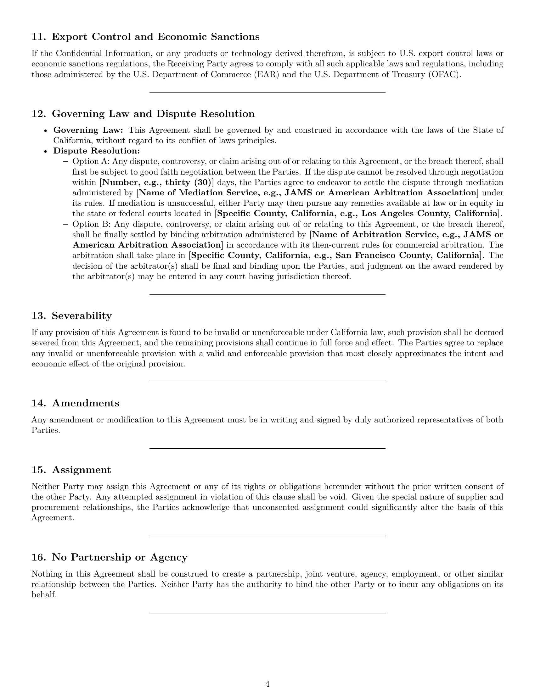 Preview page 4 of Pro California supplier nda template